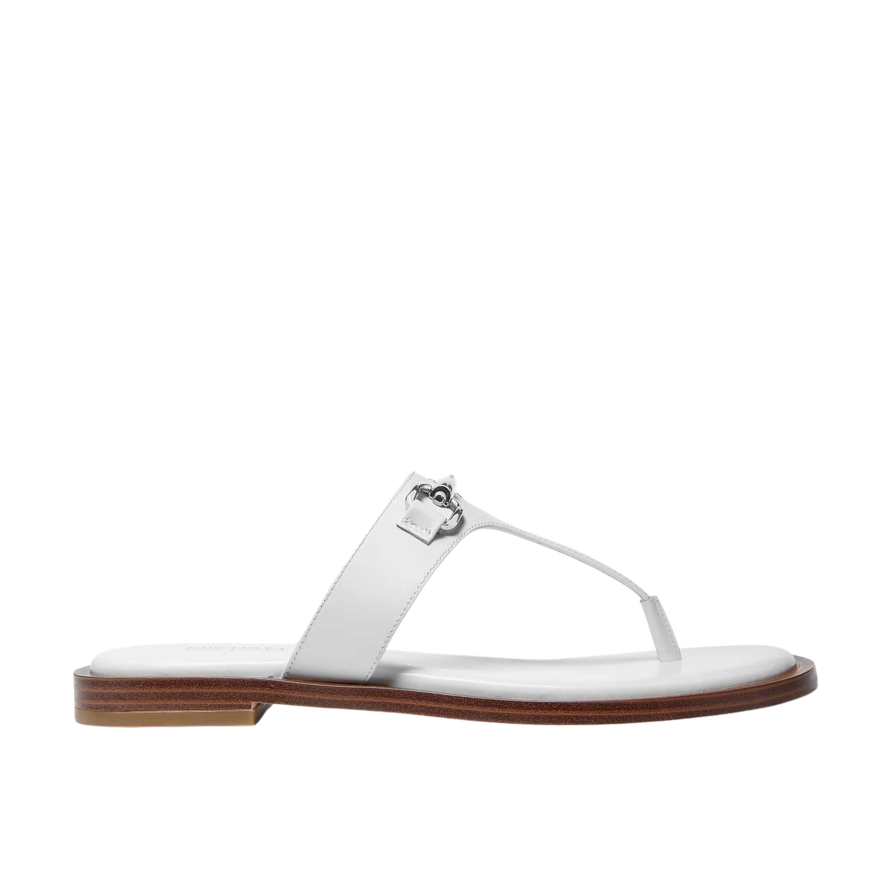 Michael Kors Women Carson Leather Sandal - Optic White