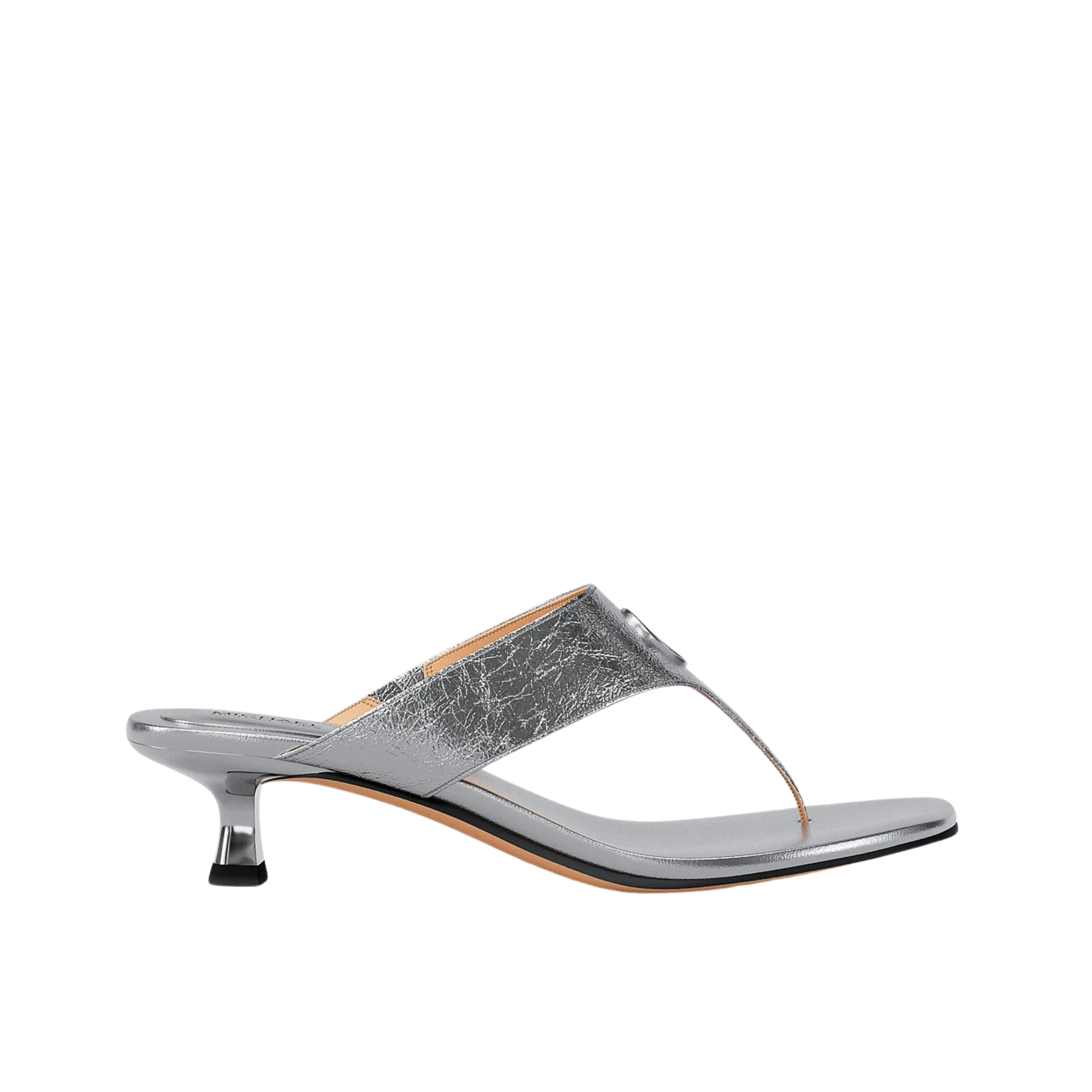 Michael Kors Women Anneka Metallic Thong Sandal - Silver