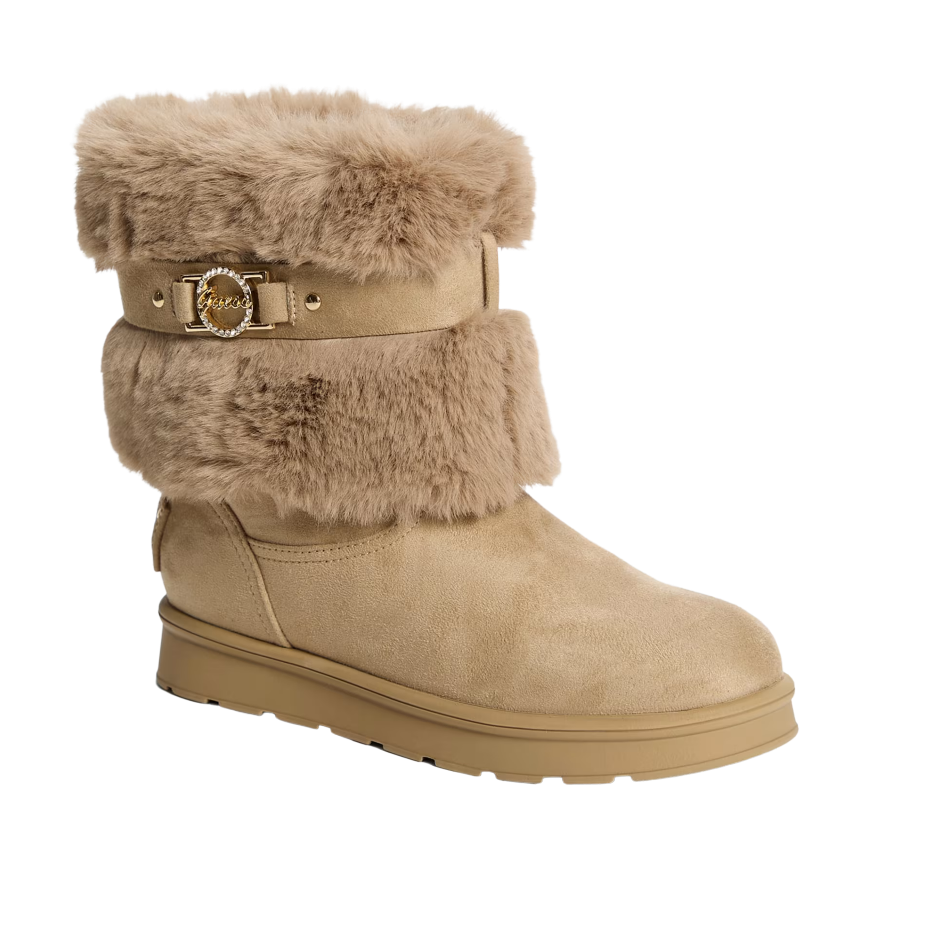 Guess Women Layby Shearling Boots - Beige