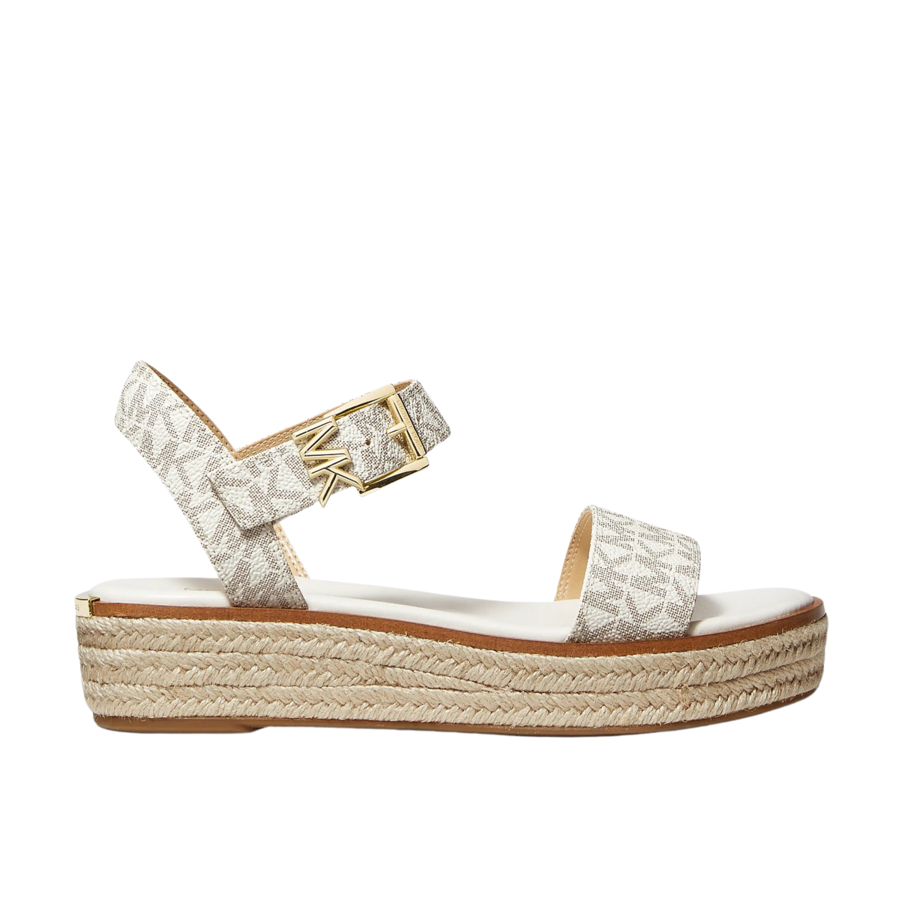 Michael Kors Women Richie Signature Logo Platform Espadrille Sandal - Vanilla