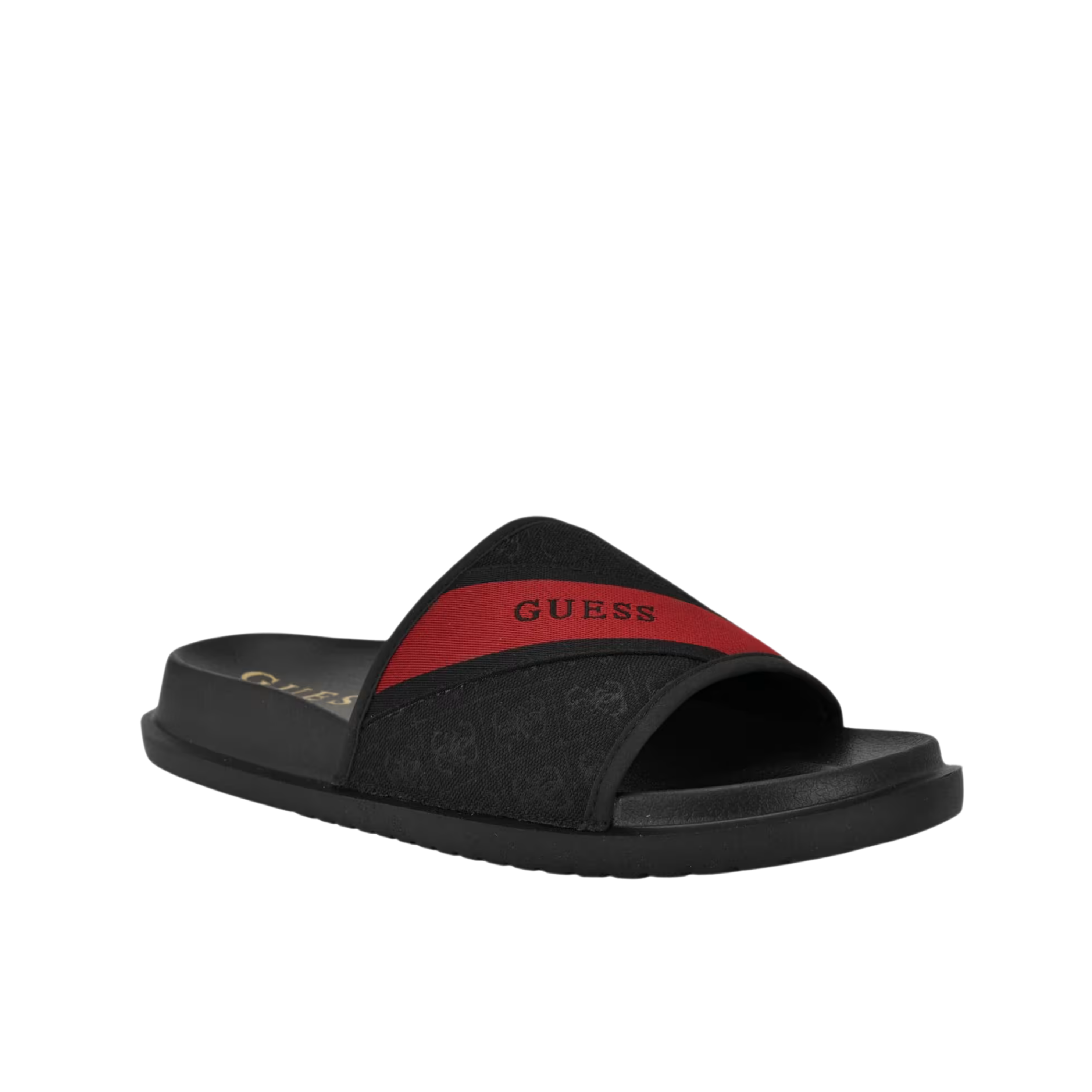 Guess Men Vellden Jacquard Quattro G Slides - Black 001