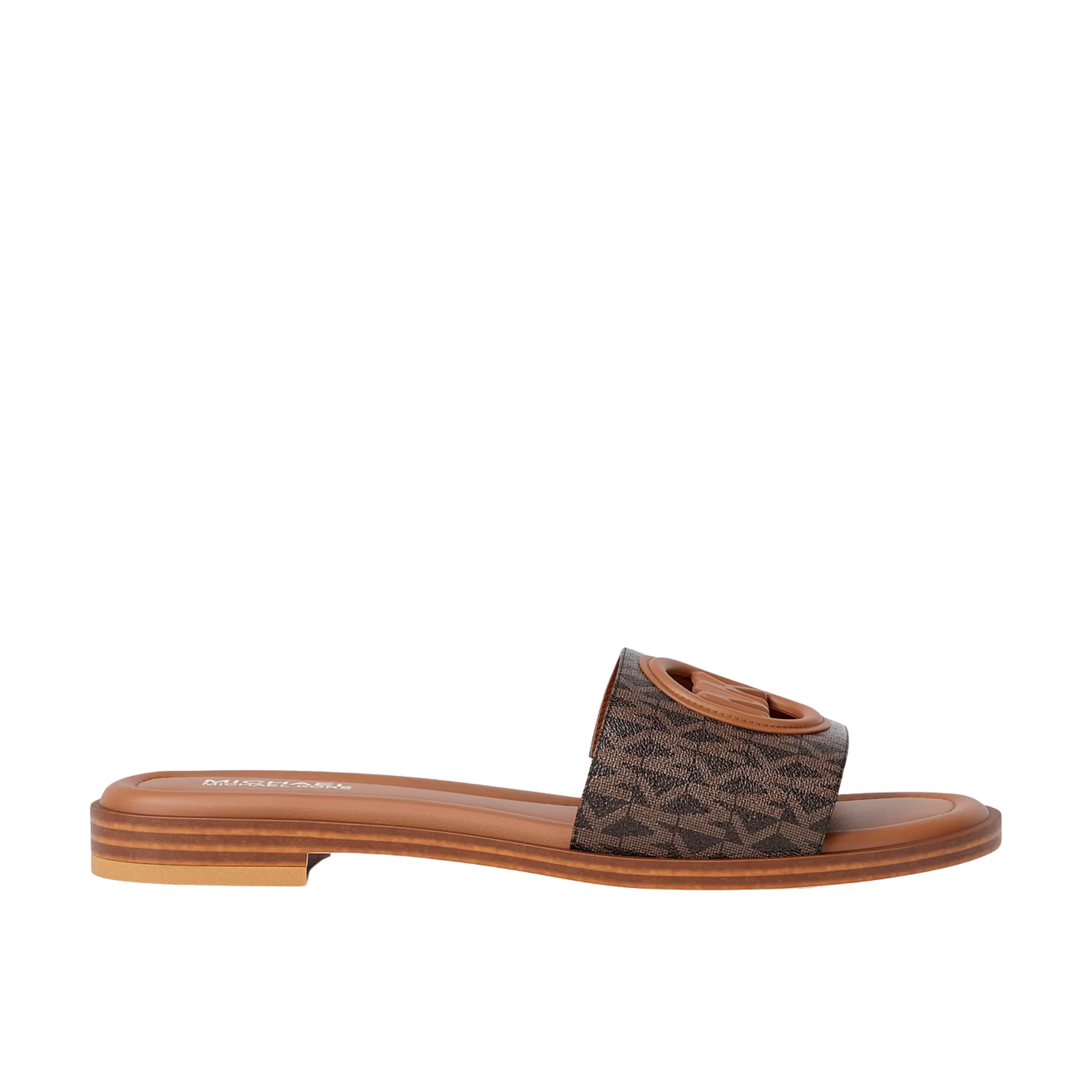 Michael Kors Women Carissa Signature Logo Slide Sandal - Brown Multi