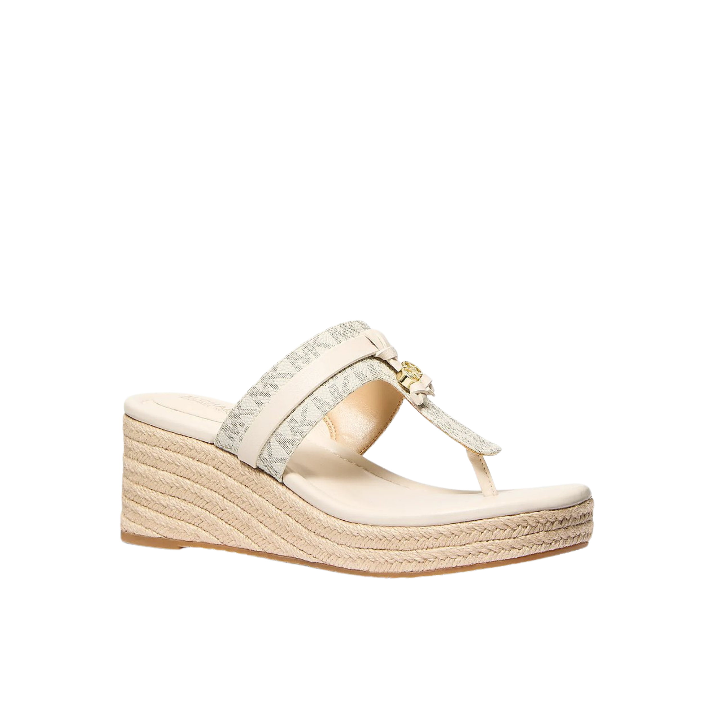 Michael Kors Women Zoe Signature Logo Wedge Sandal - Vanilla