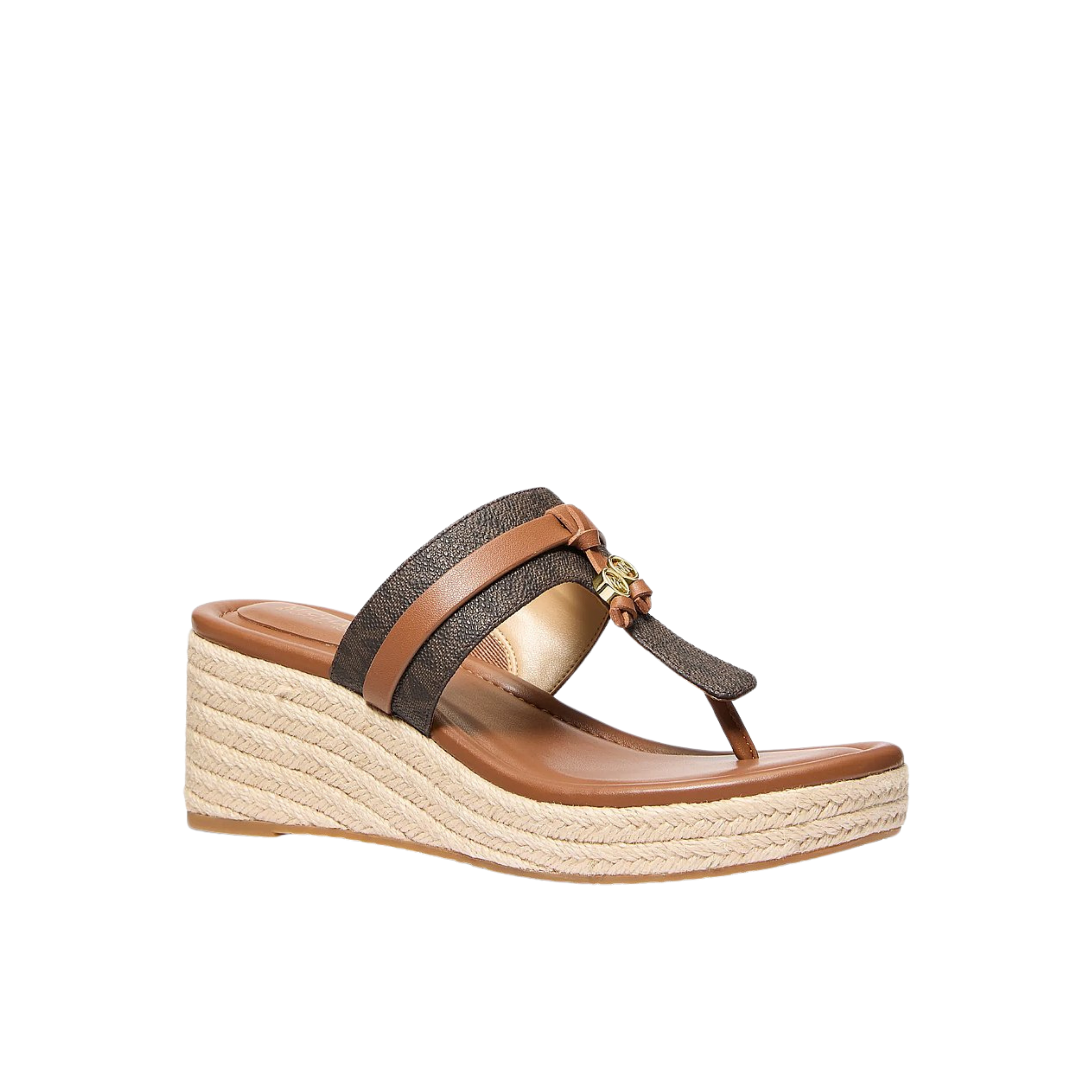 Michael Kors Women Zoe Signature Logo Wedge Sandal - Brown