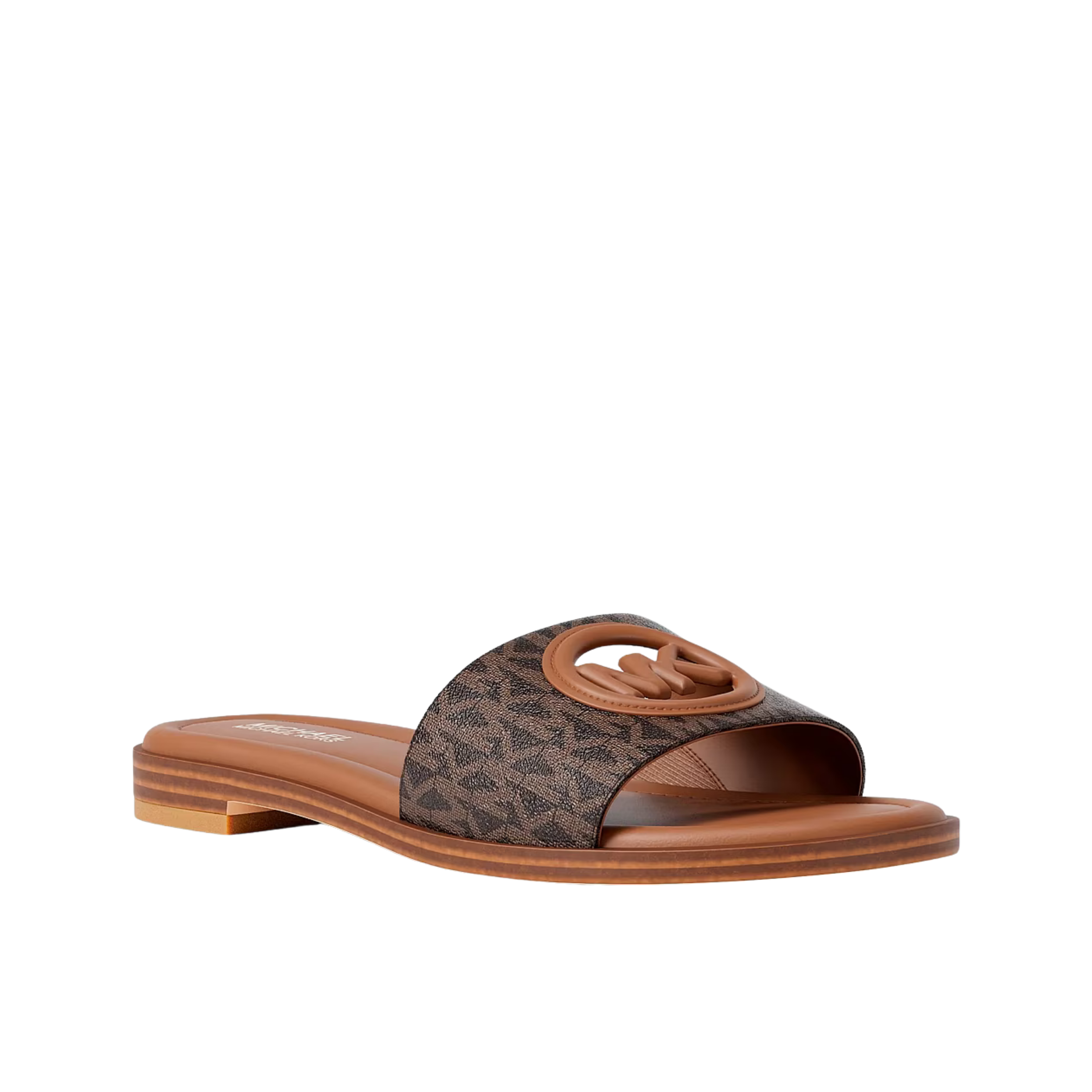 Michael Kors Women Carissa Signature Logo Slide Sandal - Brown Multi