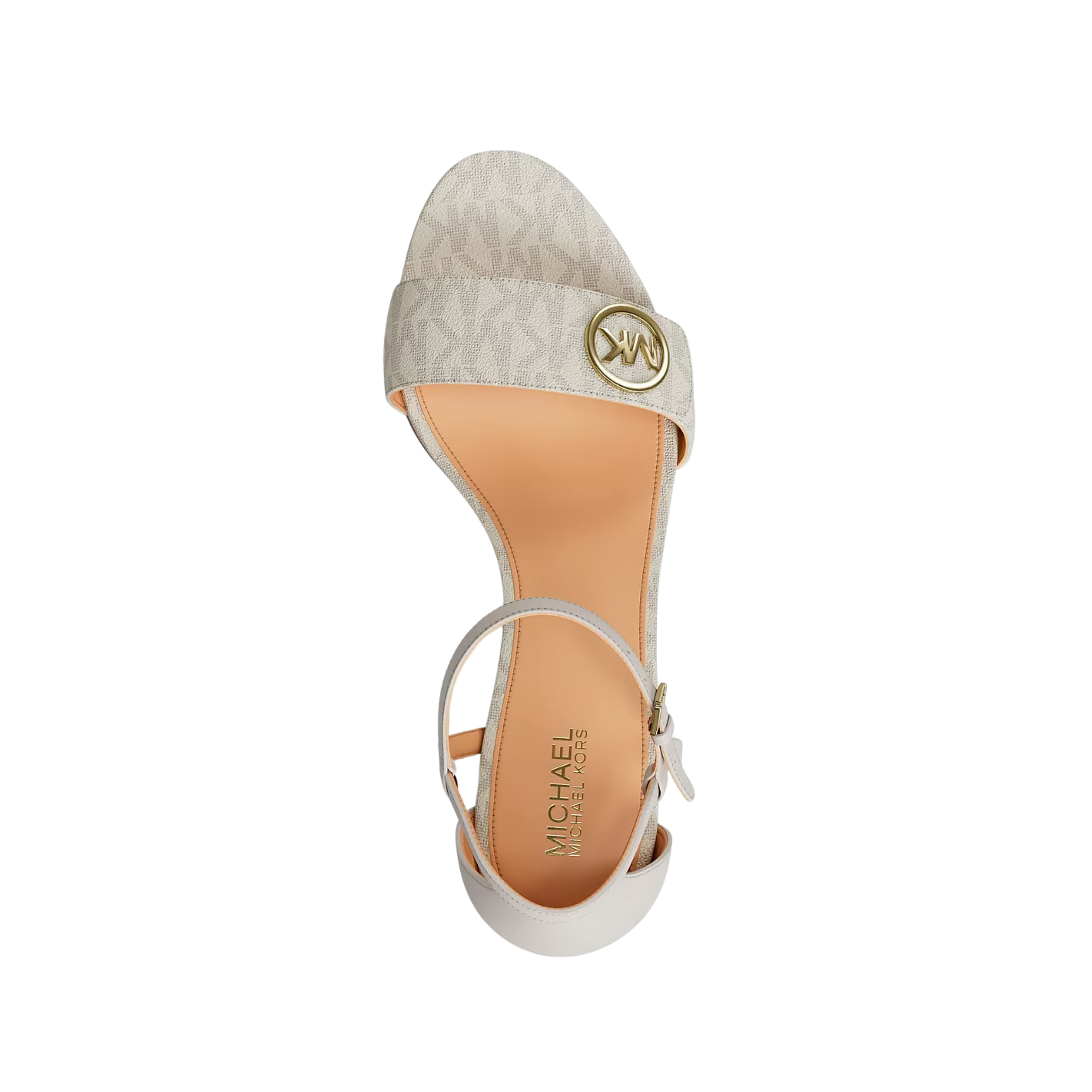 Michael Kors Women Hannah Signature Logo Block Heel Sandal - Vanilla