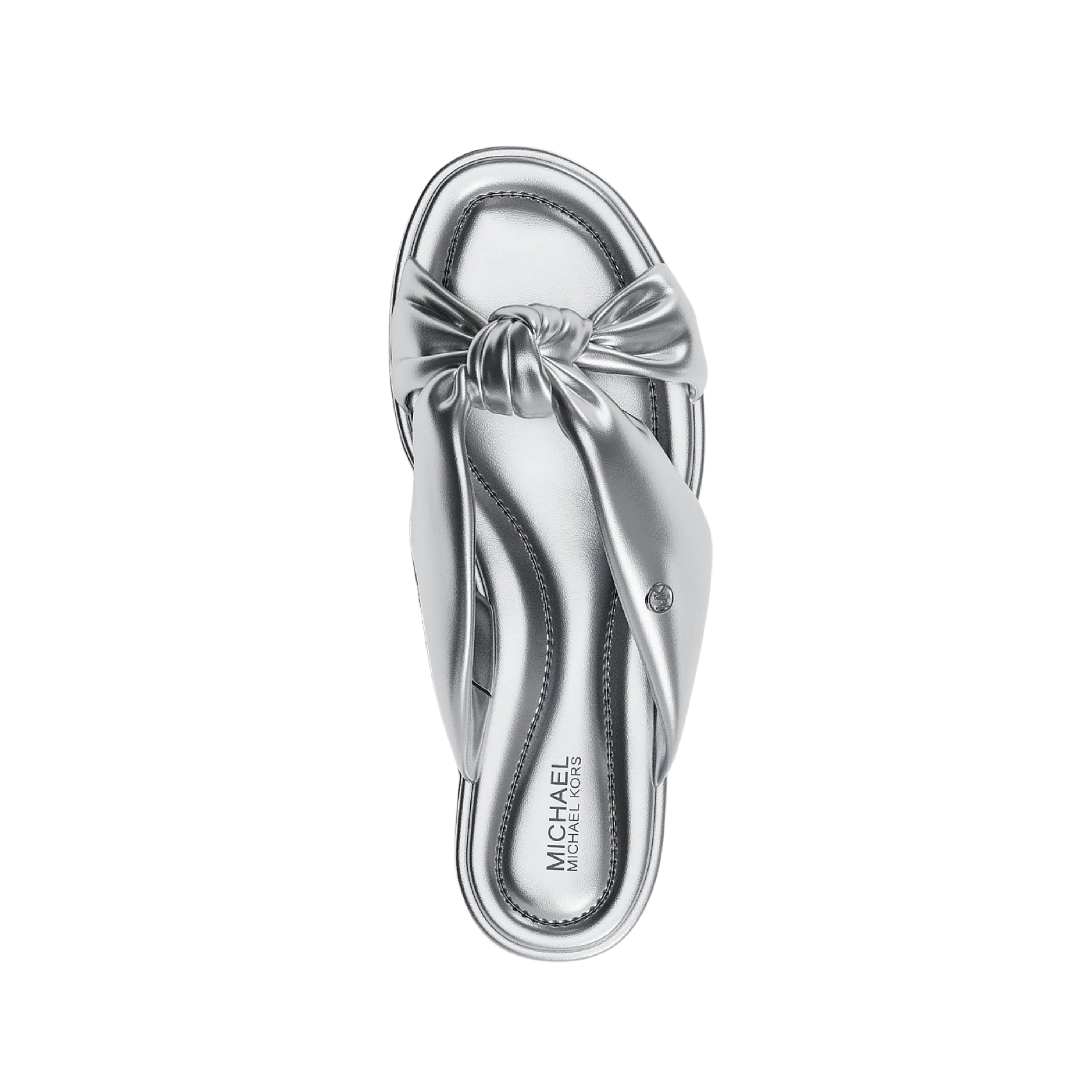Michael Kors Women Elena Metallic Slide Sandal - Silver