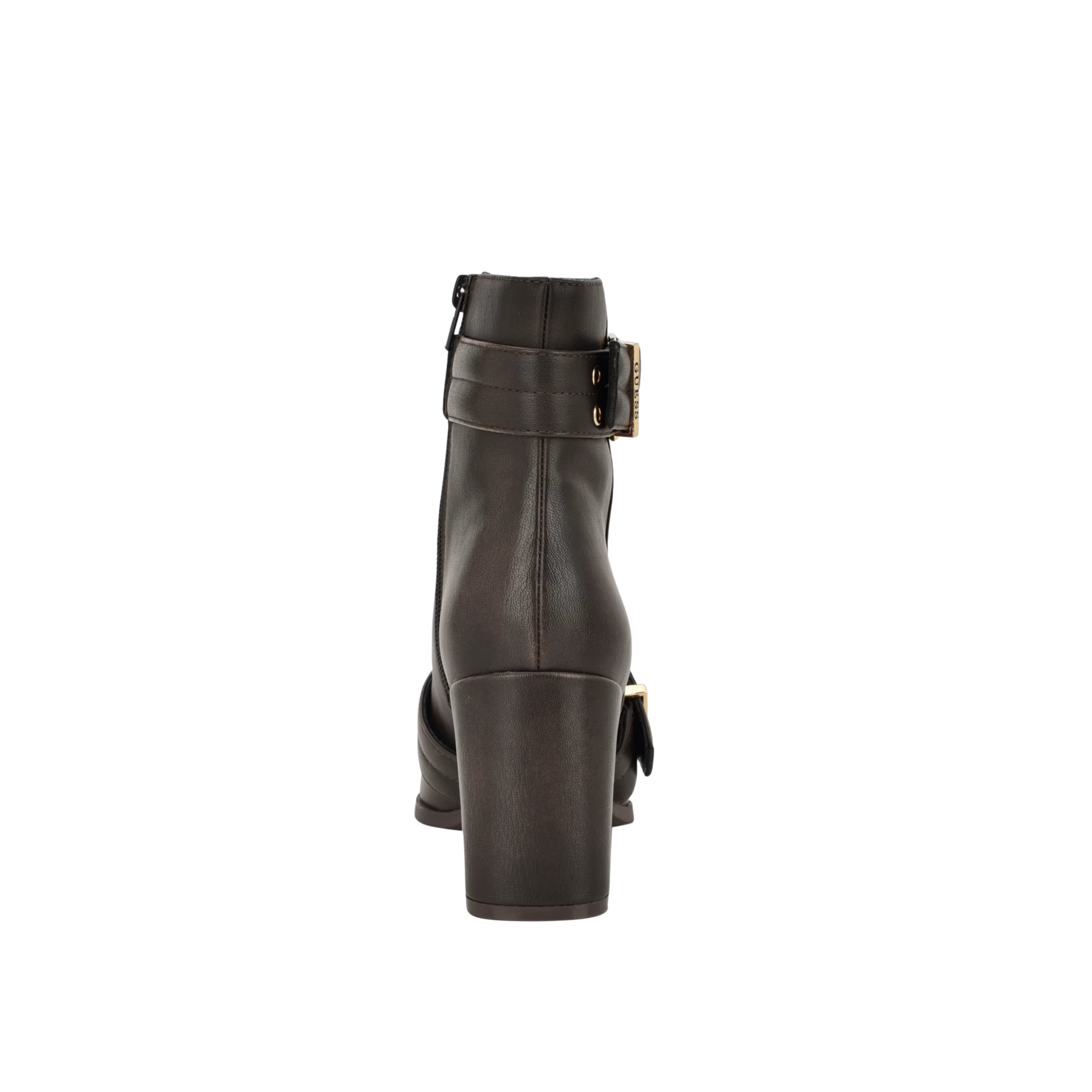 Guess Women Teases Buckled Block Heel Booties - Brown