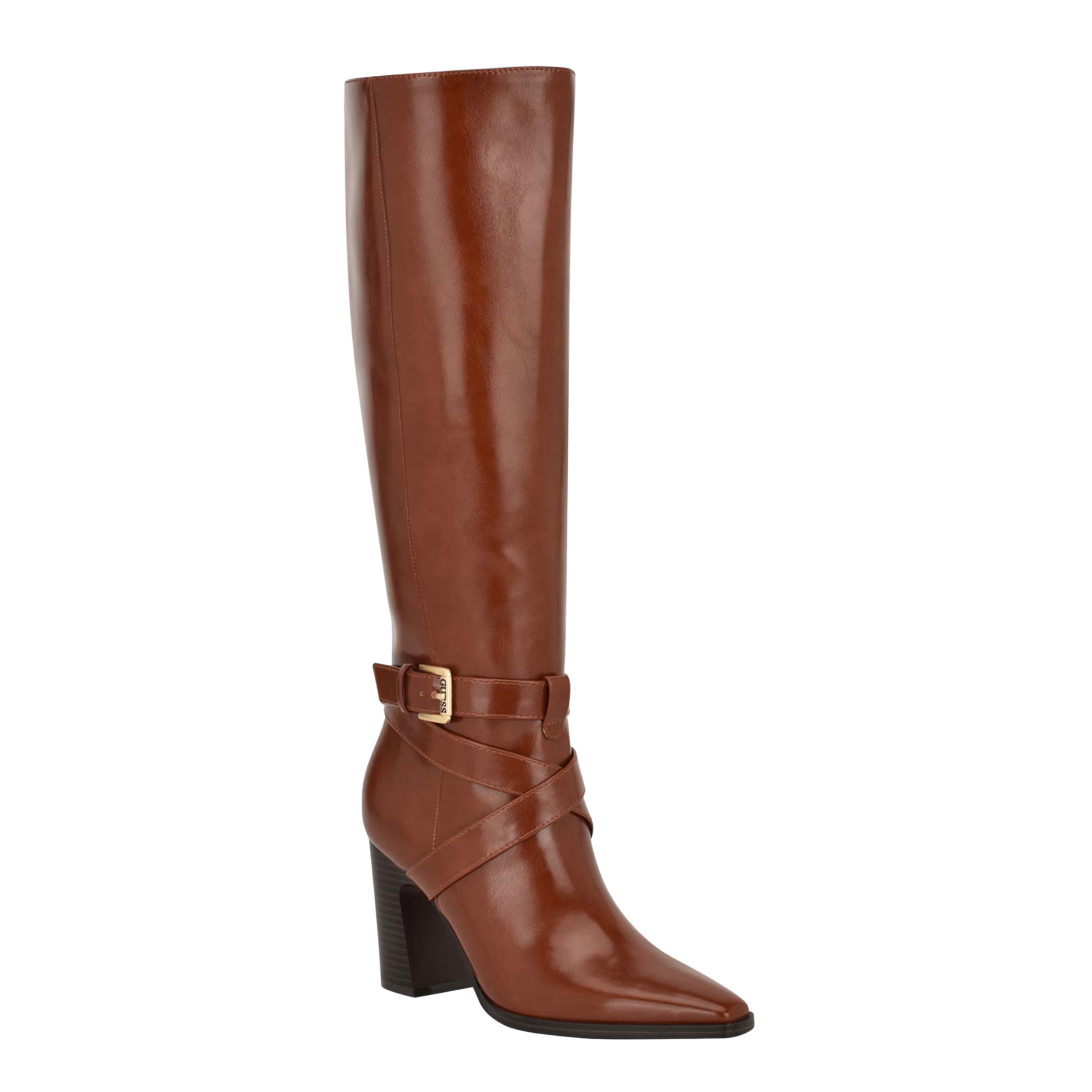 Guess Women Wilderr Heeled Riding Boots - Brown