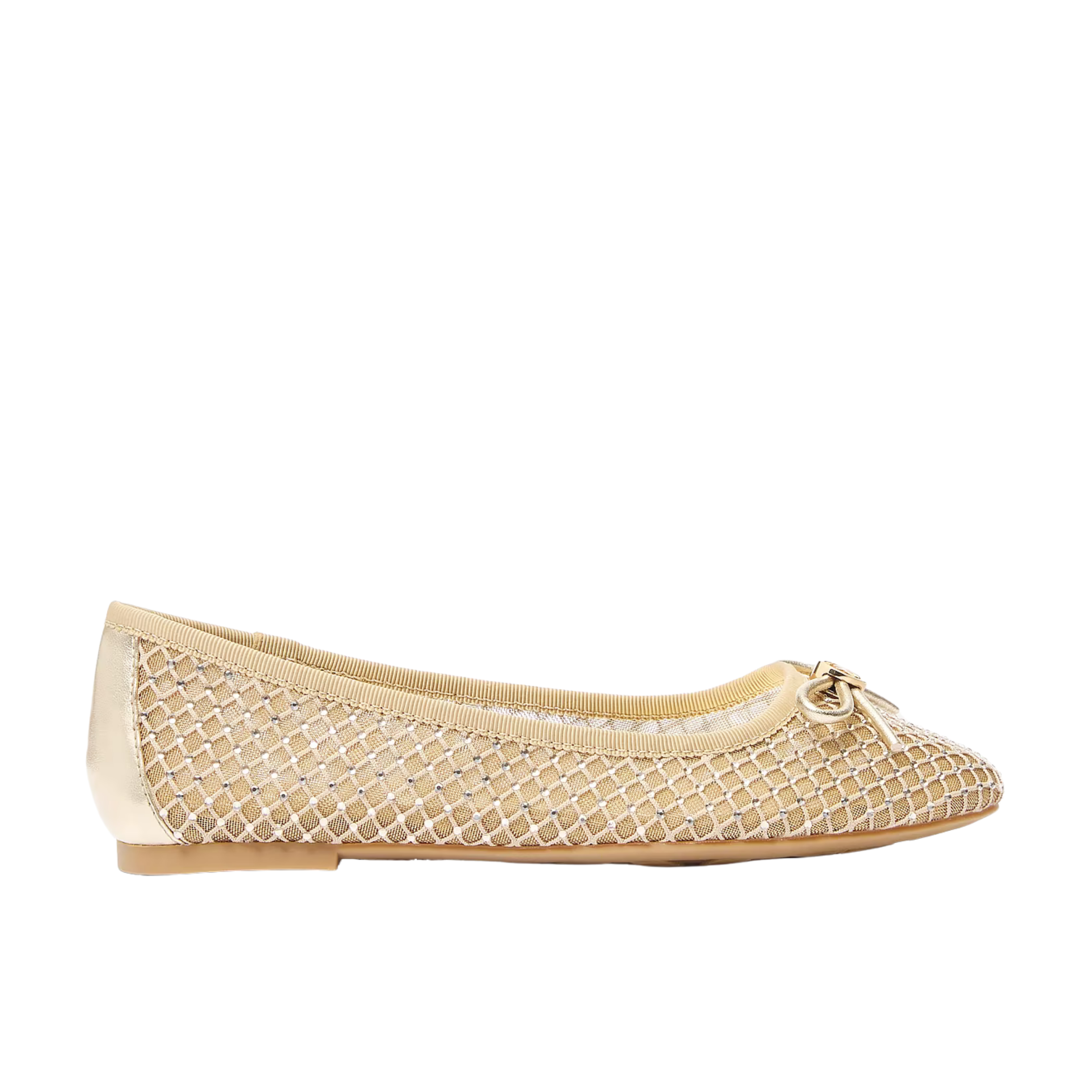 Michael Kors Women Savannah Embellished Mesh Ballet Flat - Pale Gold