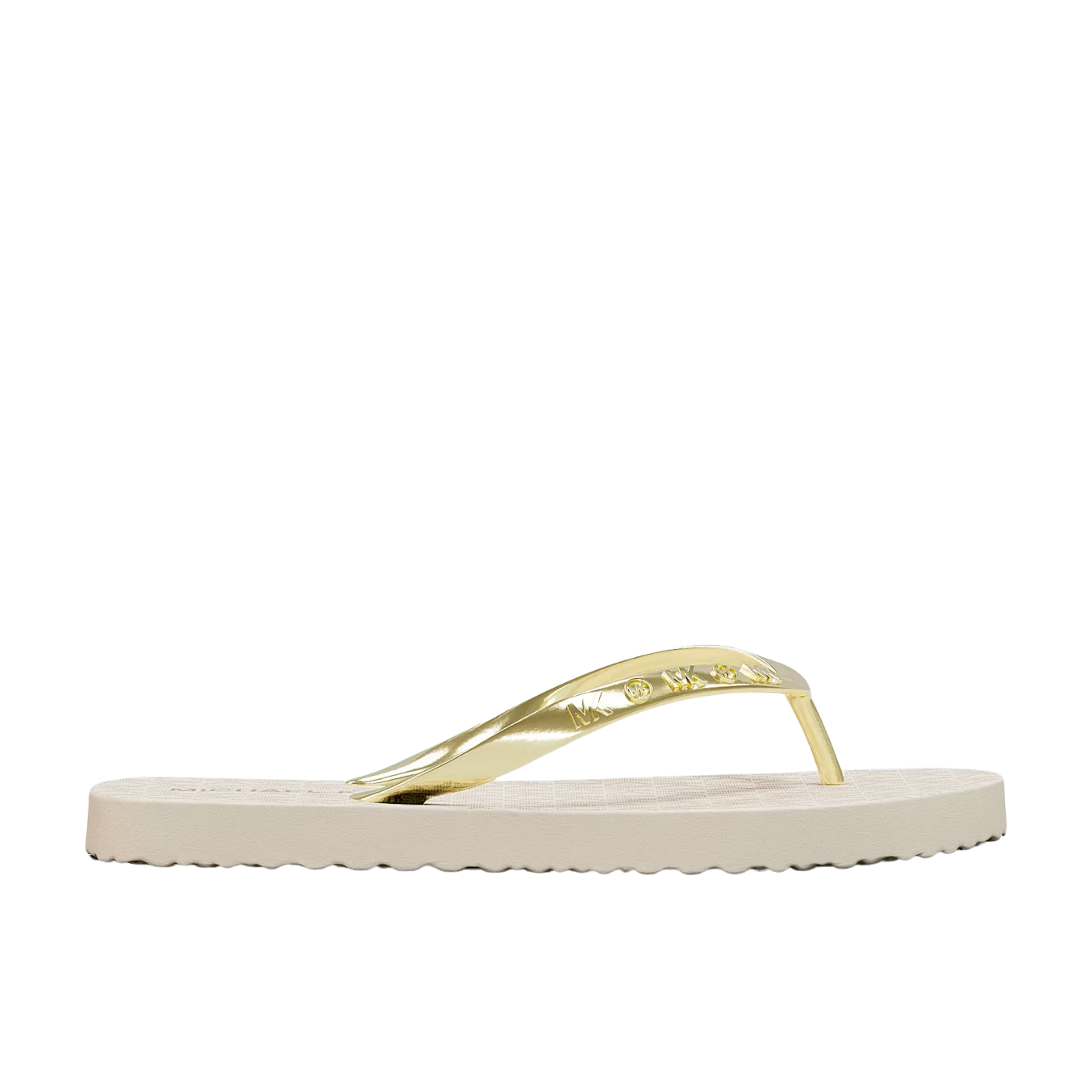 Michael Kors Women Signature Logo Flip Flops - Vanilla