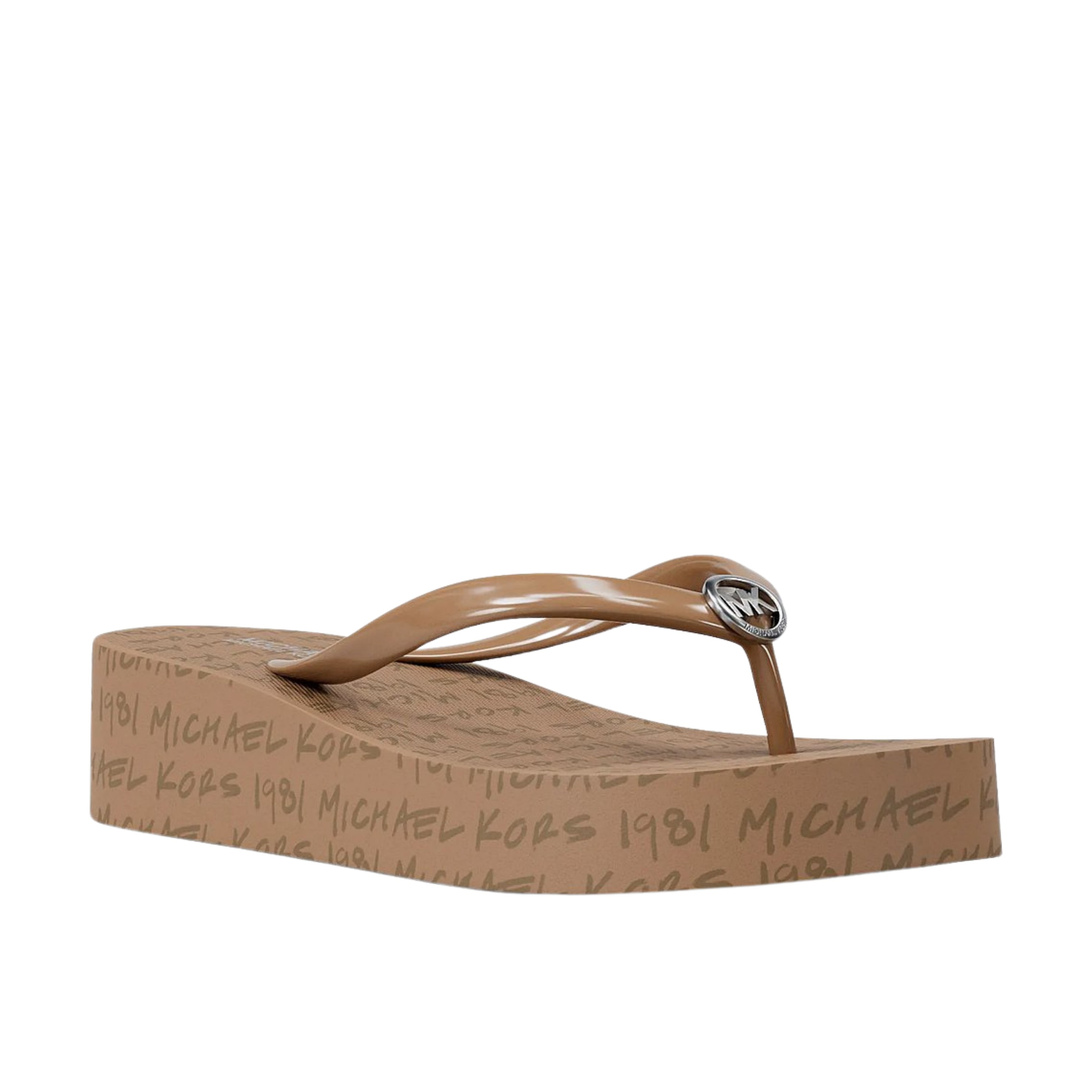 Michael Kors Women Bedford Logo Flip Flop - Camel