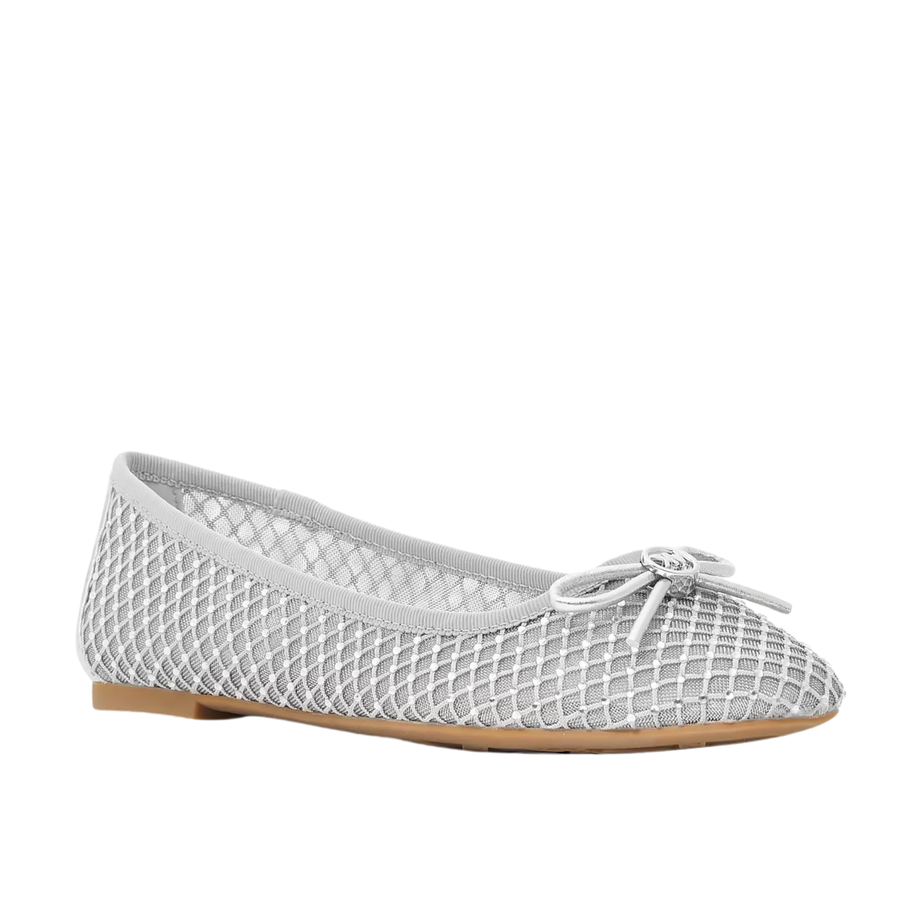 Michael Kors Women Savannah Embellished Mesh Ballet Flat - Silver