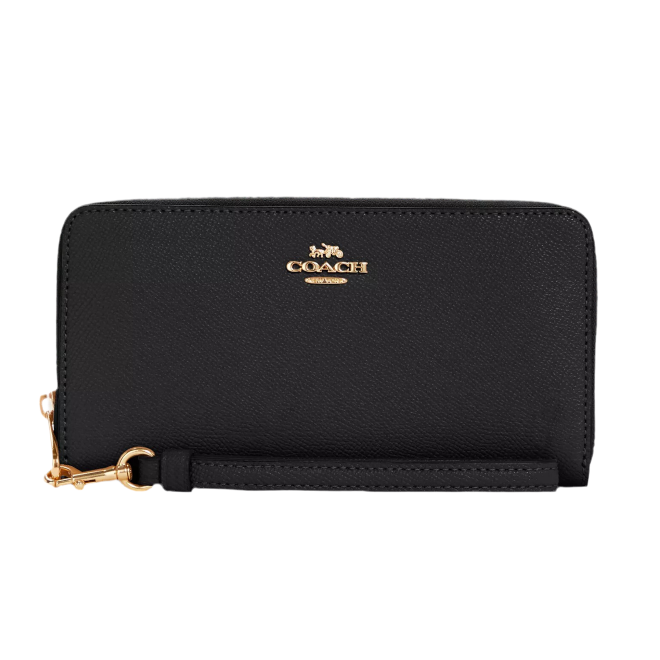 COACH Long Zip Around Wallet - Black