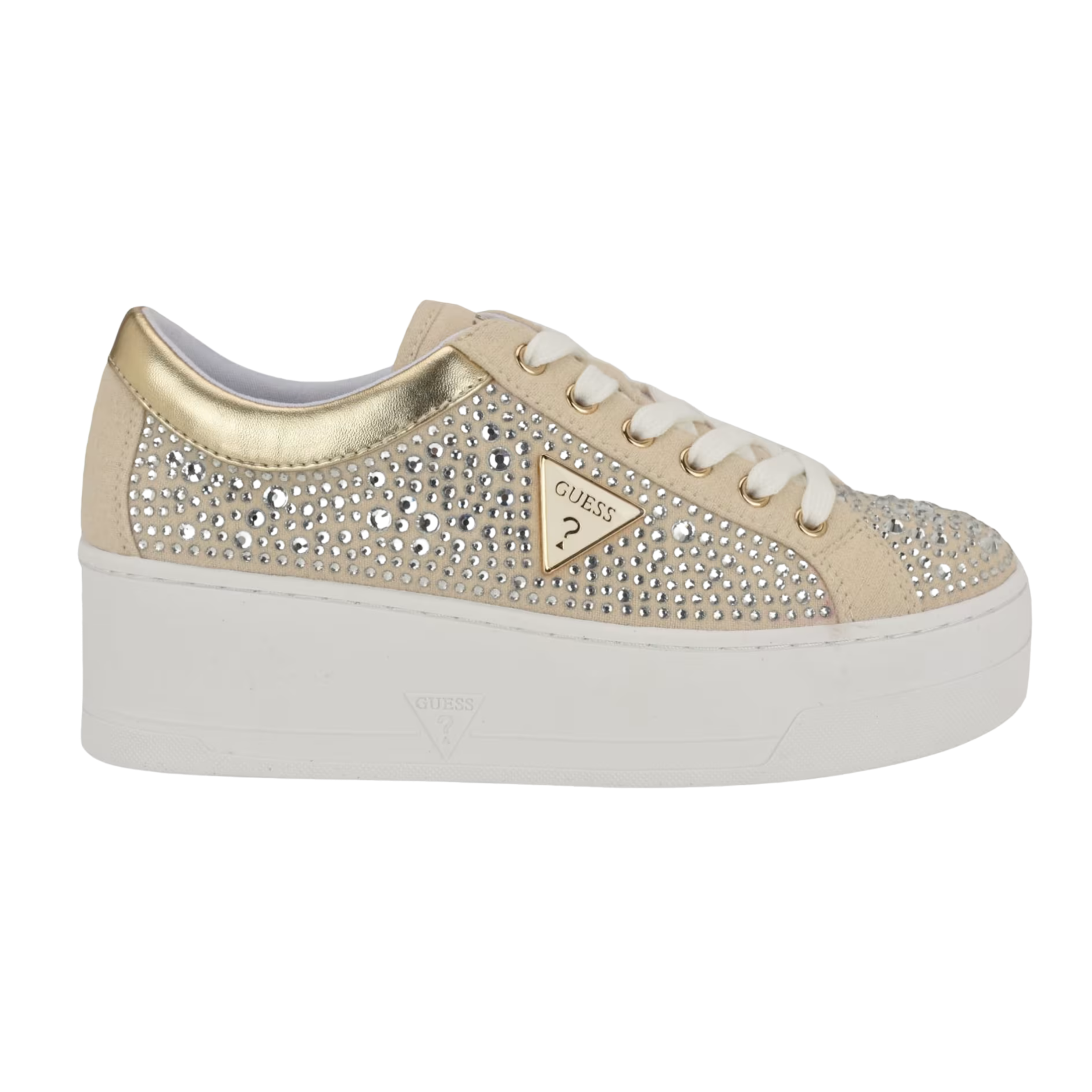 Guess Women Sonly Rhinestone Platform - Gold