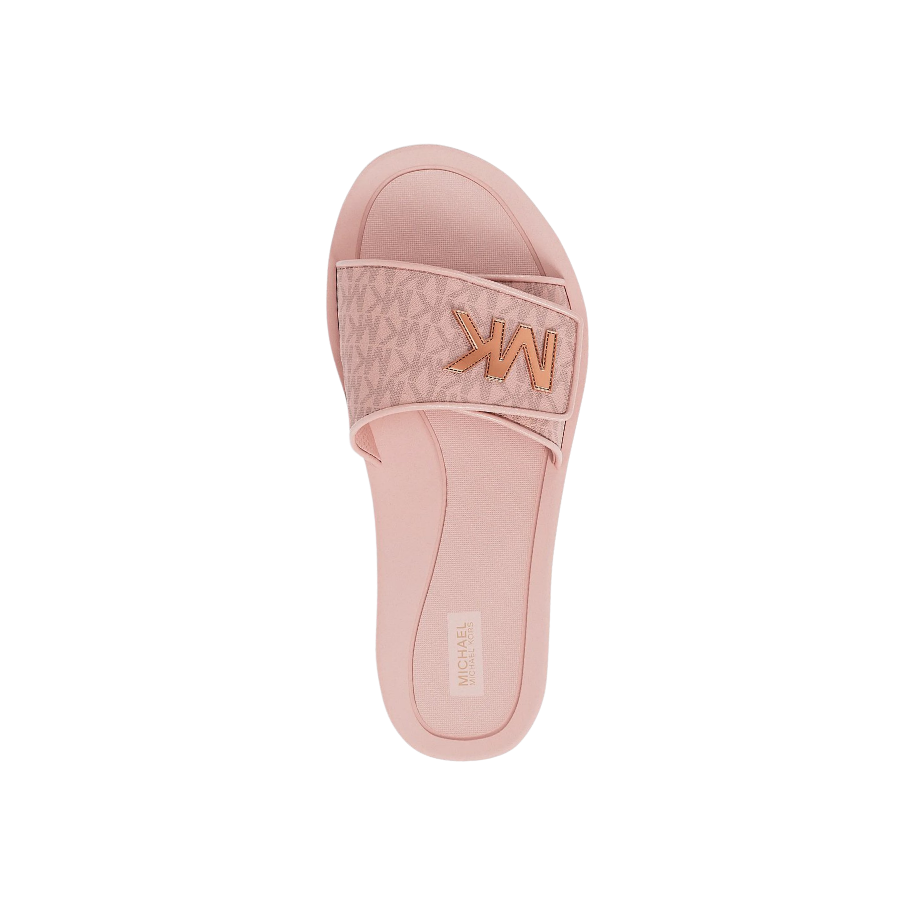 Michael Kors Women Palmer Signature Logo Slide Sandal - Powder Blush