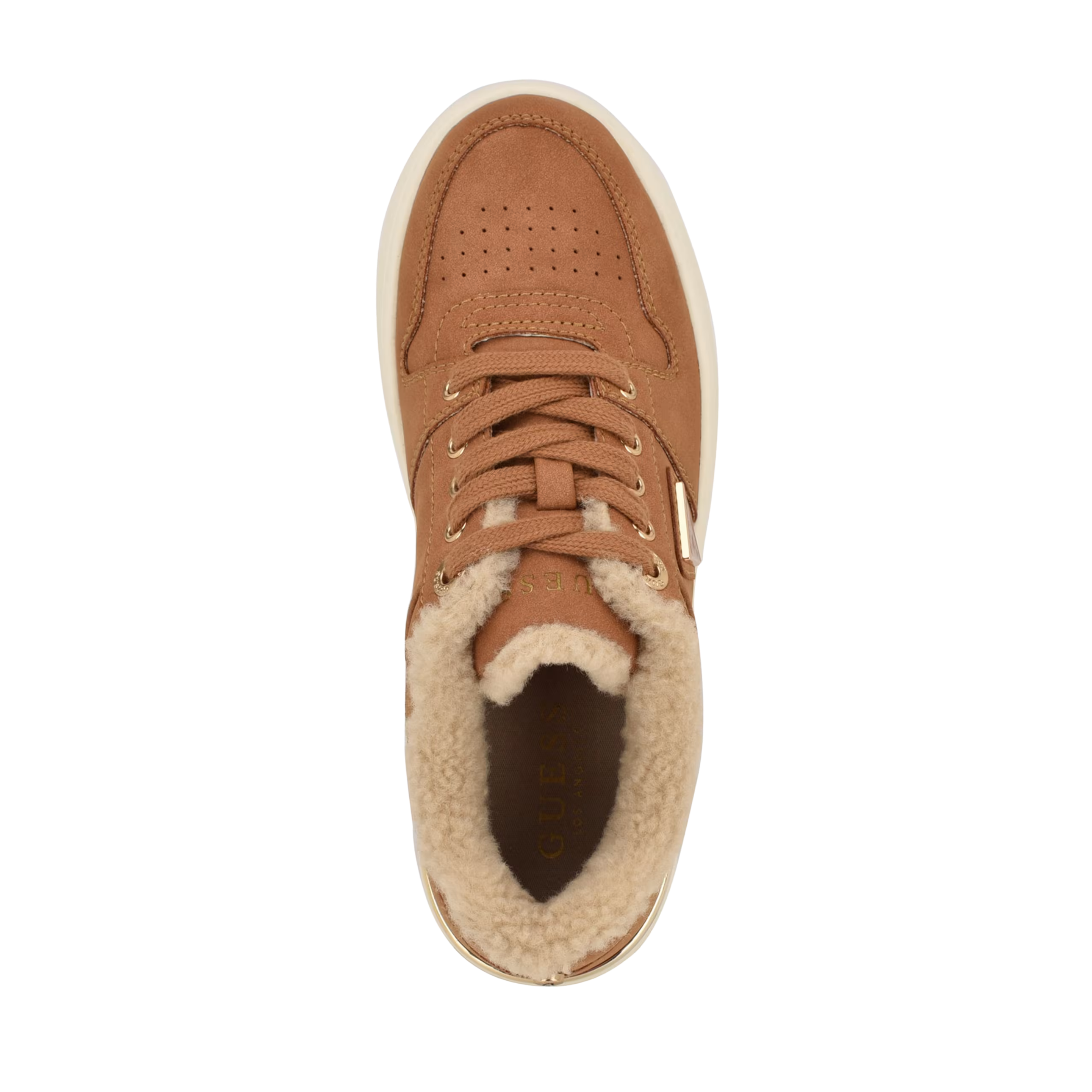Guess Women Overria Sherpa Sneakers - Brown