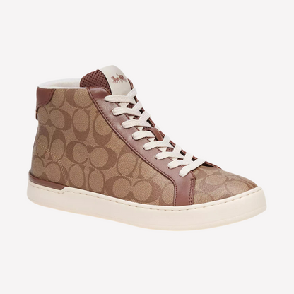 COACH Men's Clip High Top Sneaker - Khaki