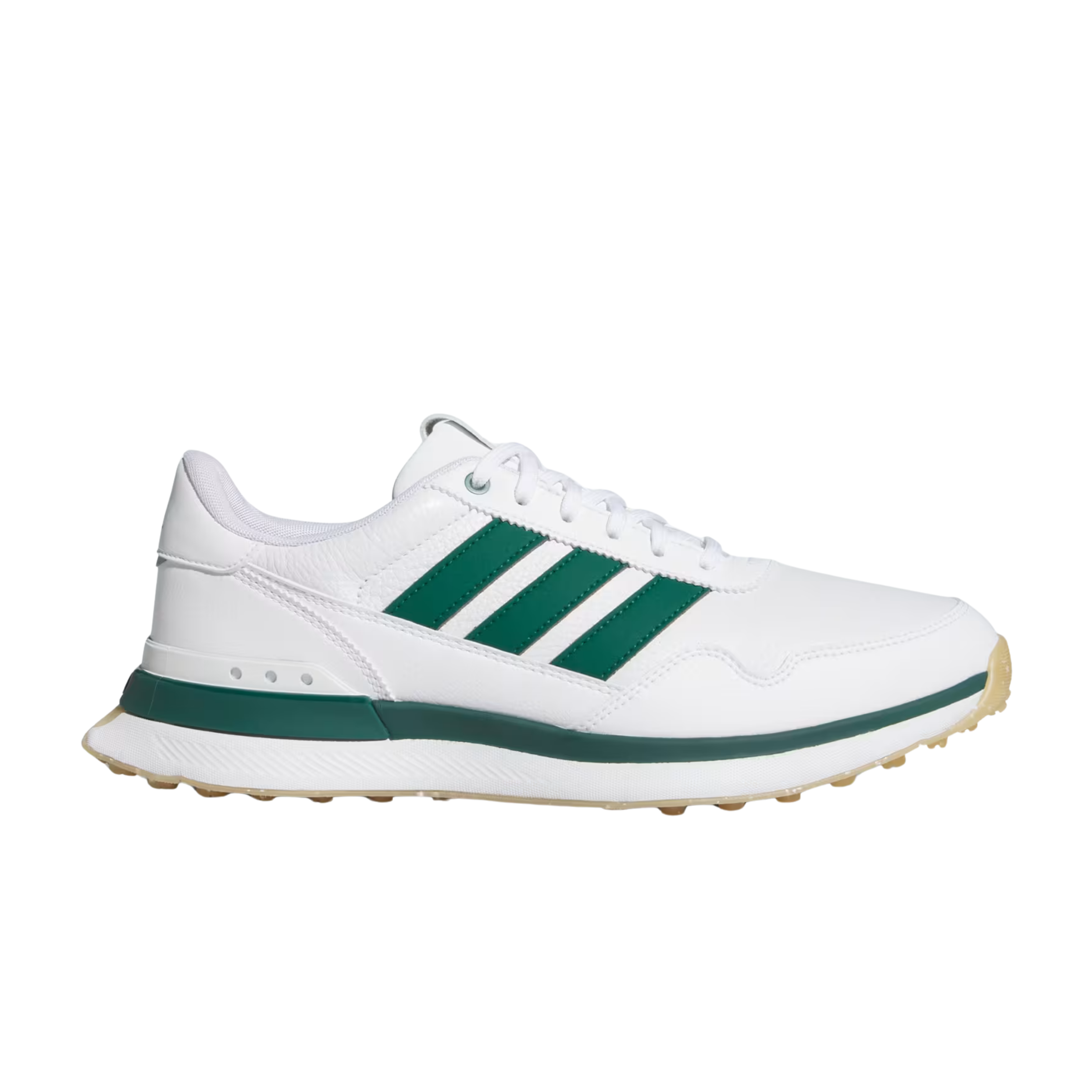 Adidas Men S2G 26 Leather Spikeles Golf - Cloud White Collegiate Green