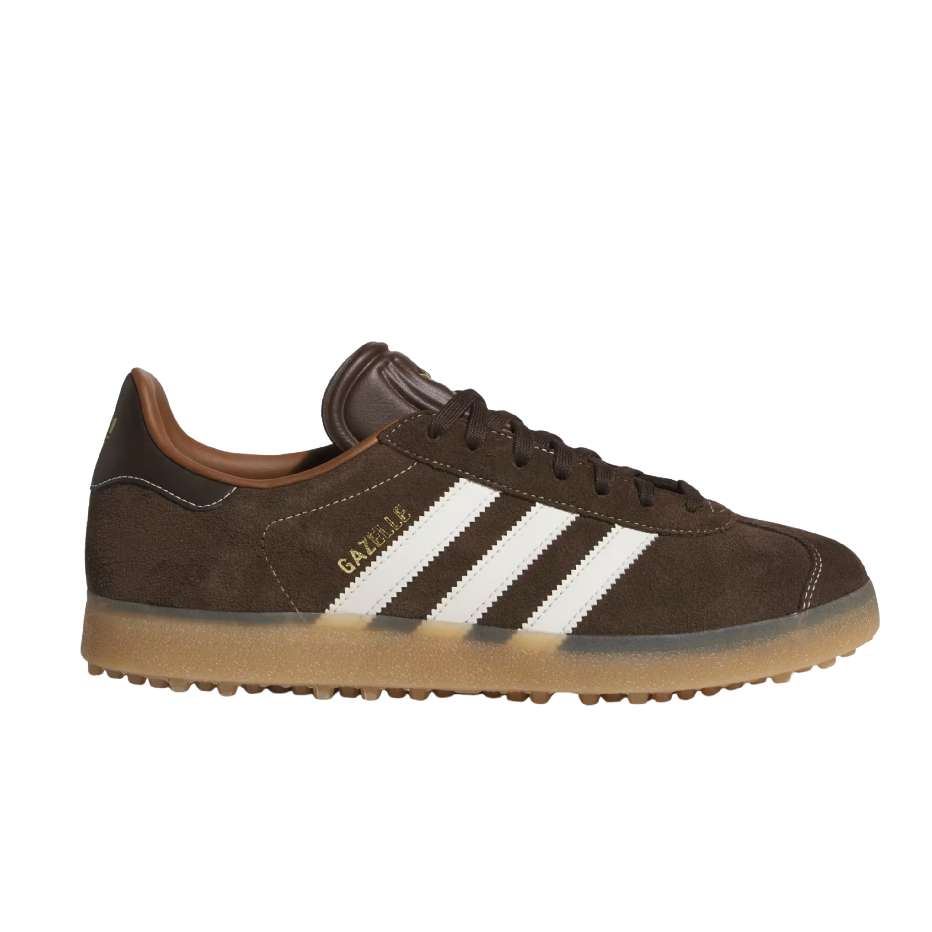 Adidas Men Gazelle Leather Spikeless Golf - Dark Brown Chalk White