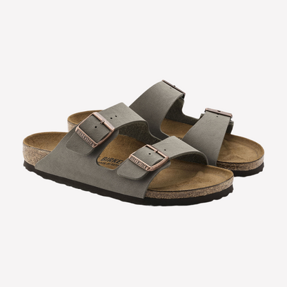 Birkenstock Unisex Arizona Birkibuc - Stone