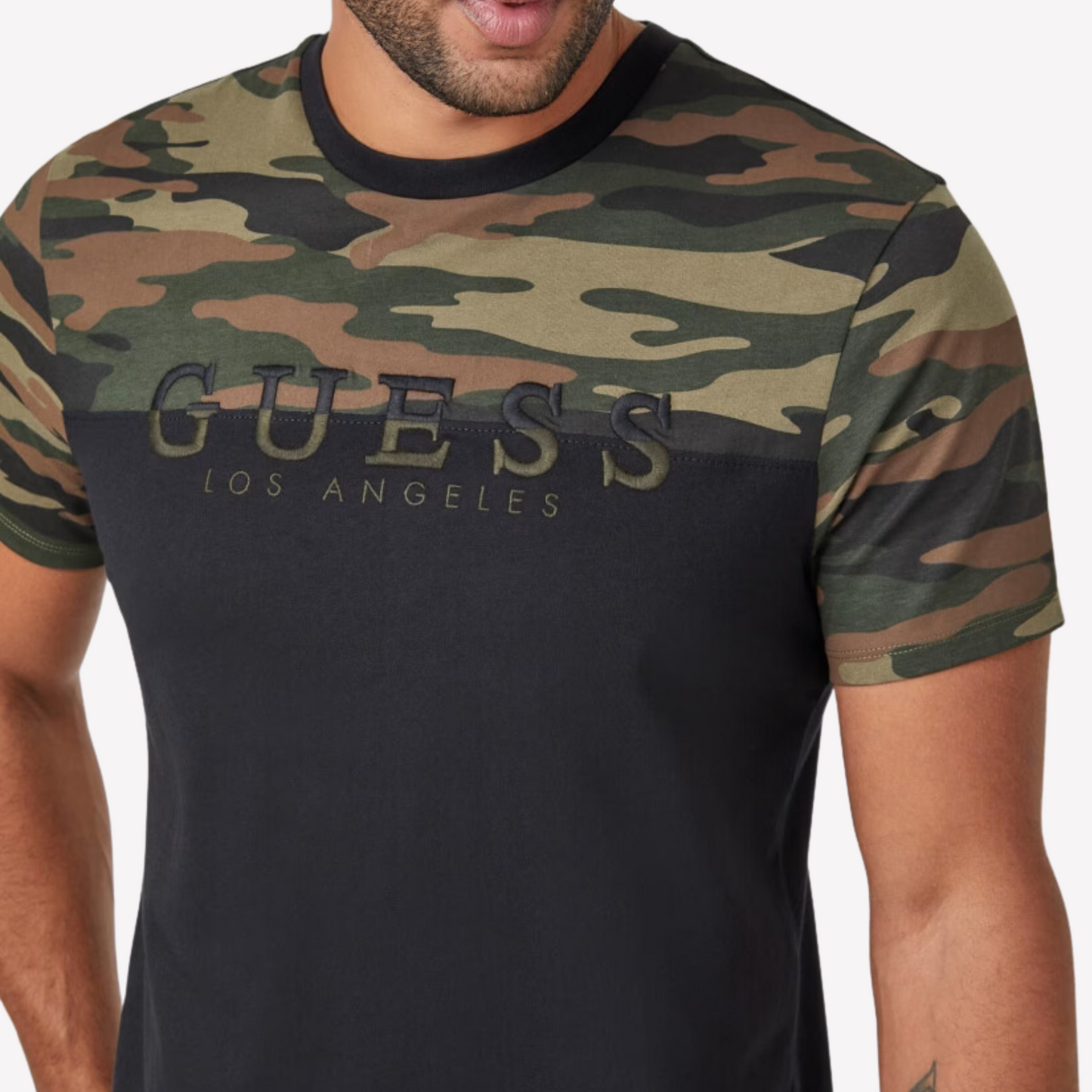 Guess Men Davion Logo Crewneck Tee - Green