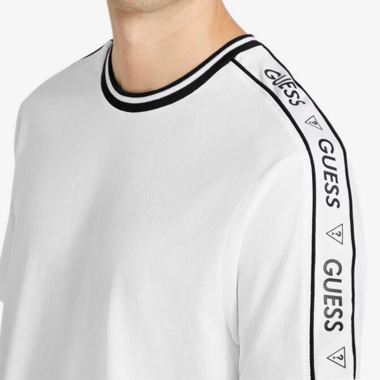 Guess Men Ryatt Jacquard Tee - White