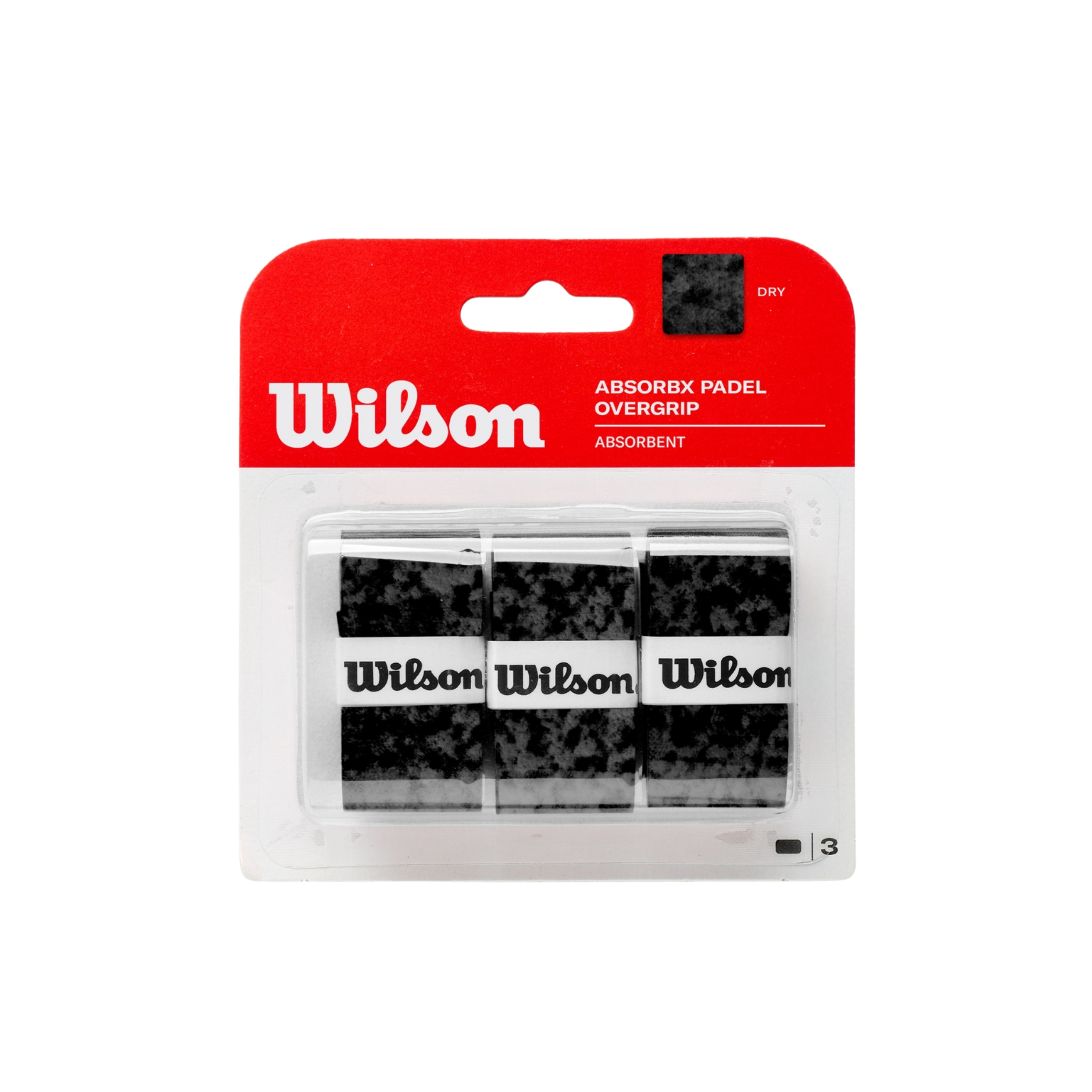 Wilson AbsorbX Overgrip Padel 3 Pack - Black