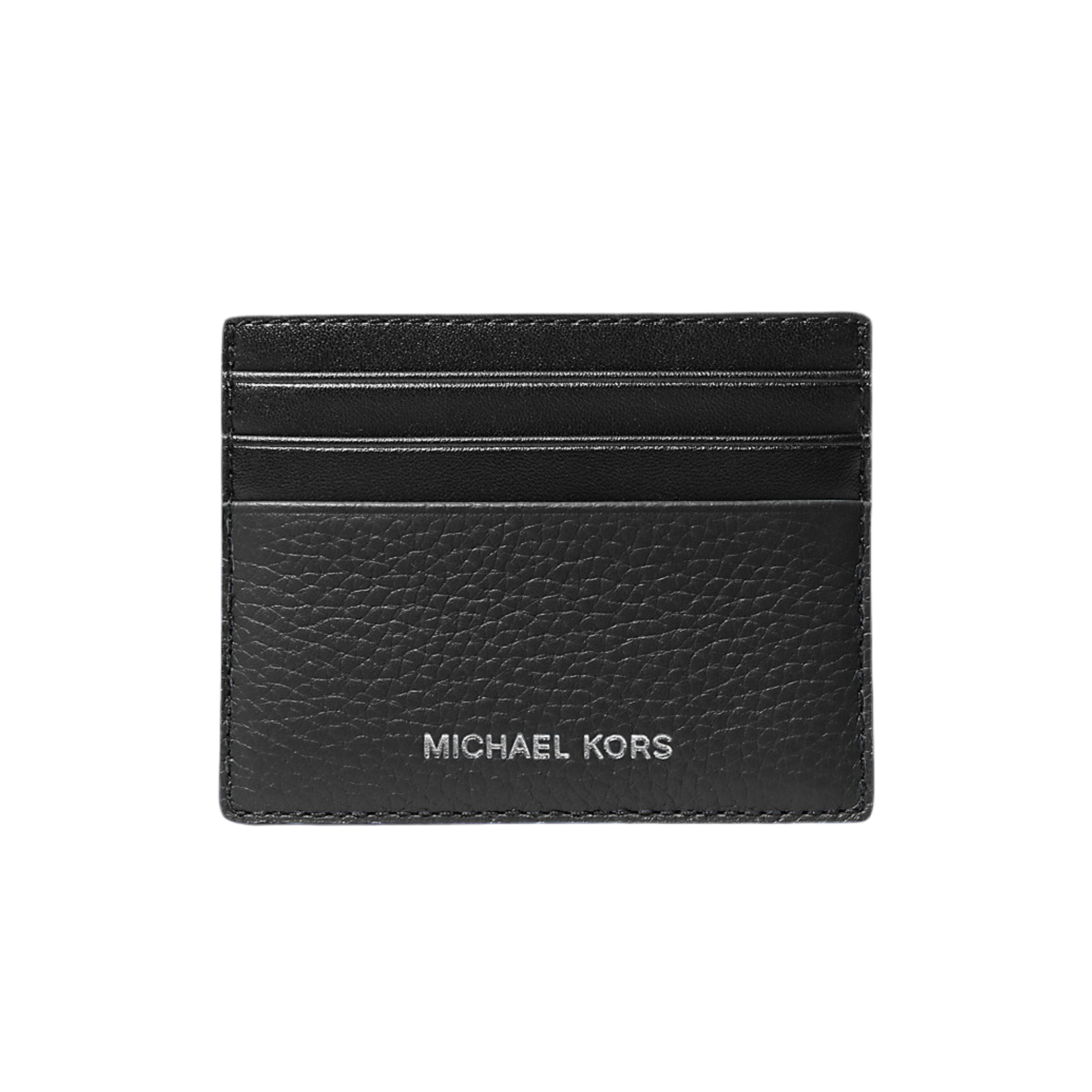 Michael Kors Hudson Pebbled Leather Card Case - Black