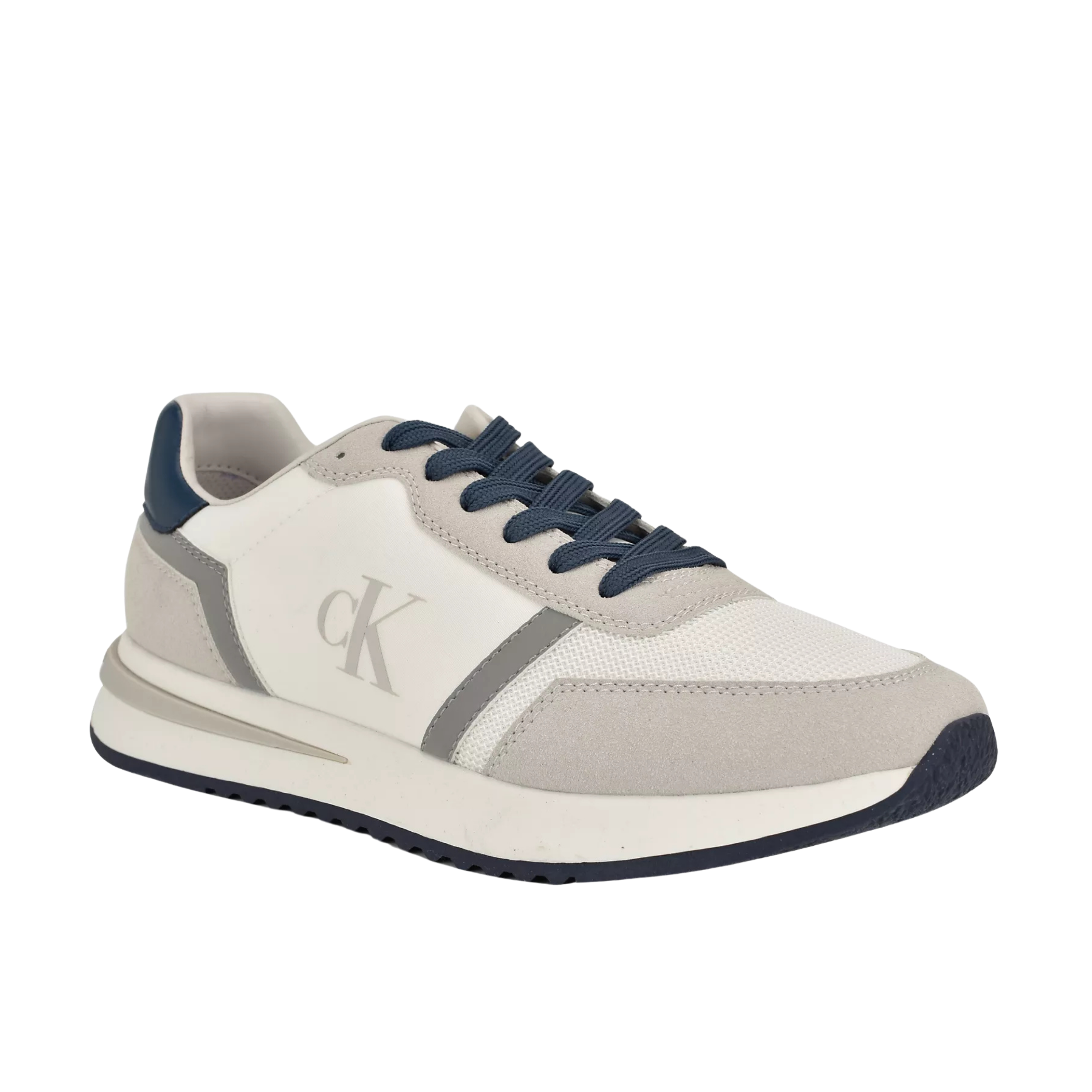 Calvin Klein Men Picio Monogram Logo Sneaker - Light Grey