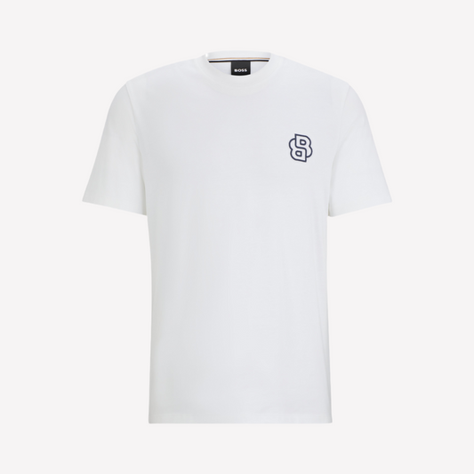 Hugo Boss Men Cotton Double Mono T-Shirt - White