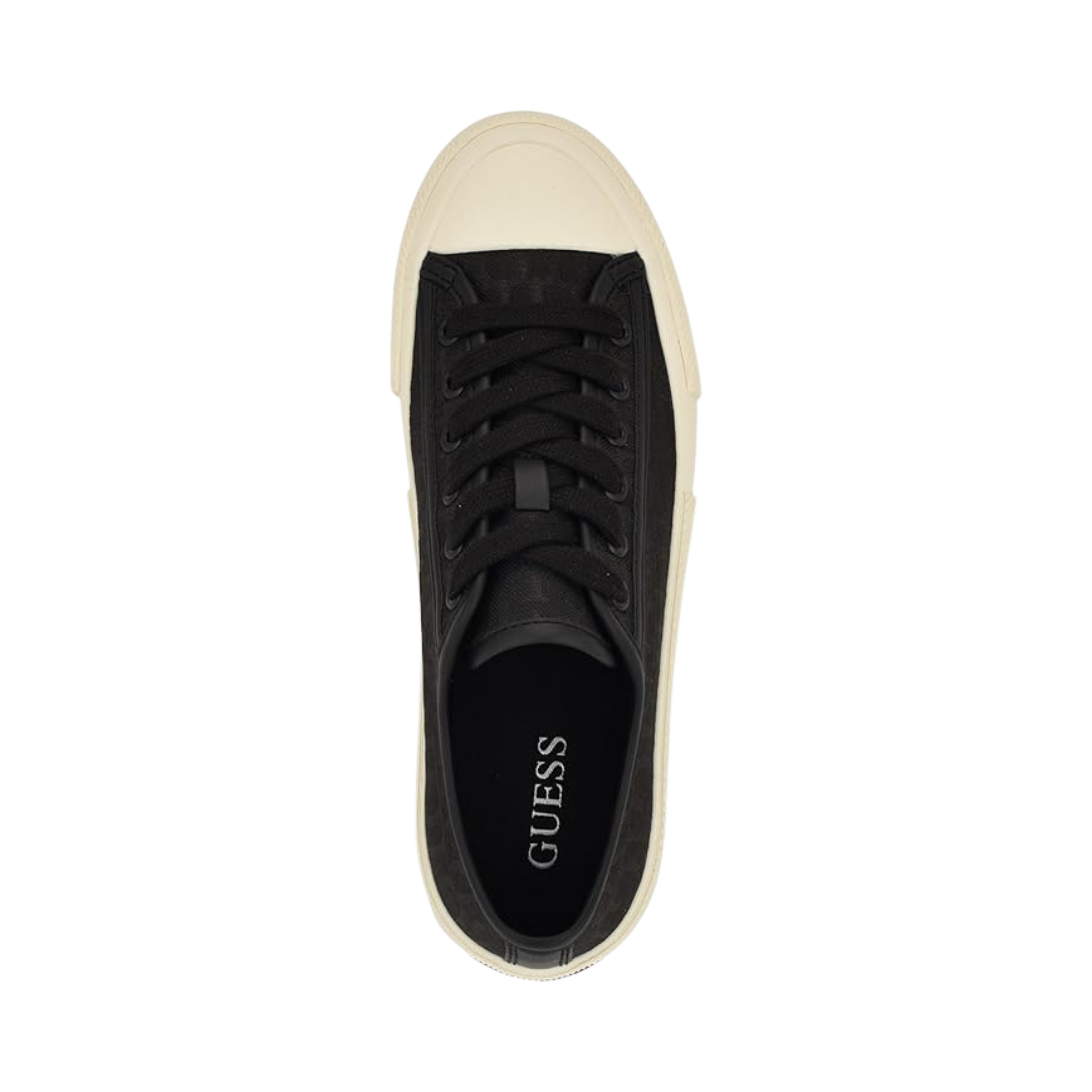 Guess Women Carey Canvas Low Top Sneakers - Black Logo
