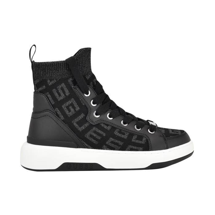 Guess Women Mannen Logo Knit High Top Sneakers - Black