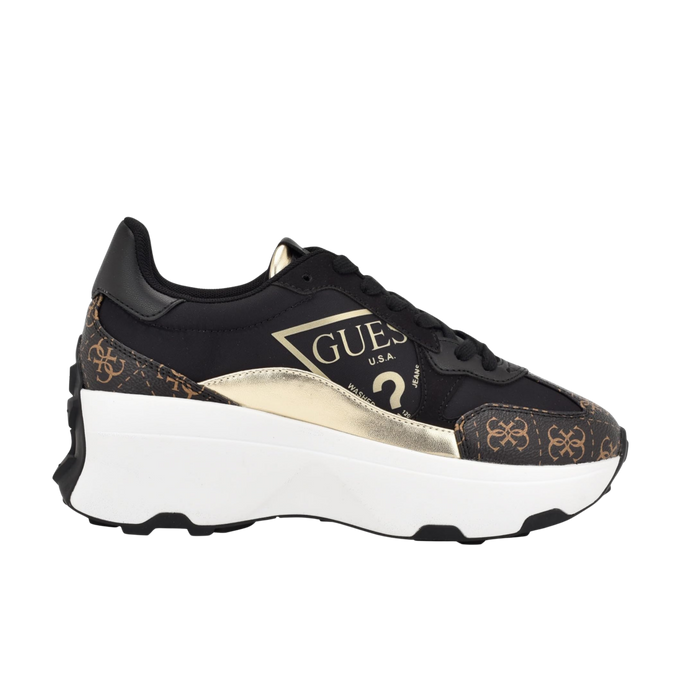 Guess Women Calebb Sneakers - Black Gold Multi