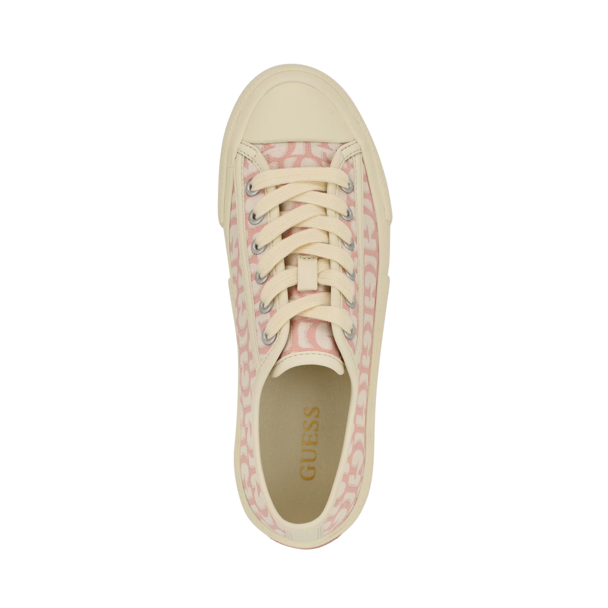Guess Women Carey Canvas Low Top Sneakers - Medium Pink