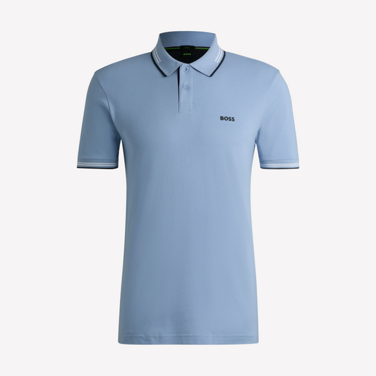 Hugo Boss Men Stretch Cotton Slim Fit Polo Shirt - Light Blue