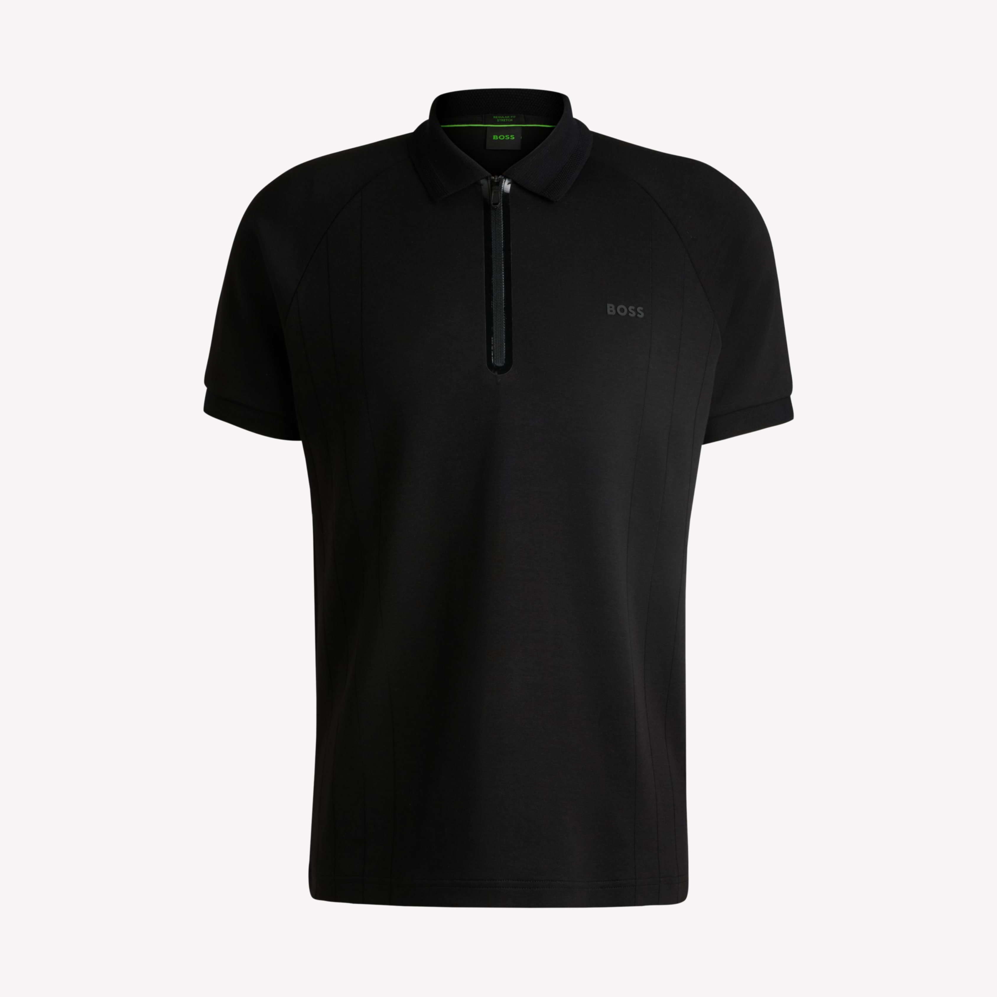 Hugo Boss Men Polo Shirt In Drop Needle - Black