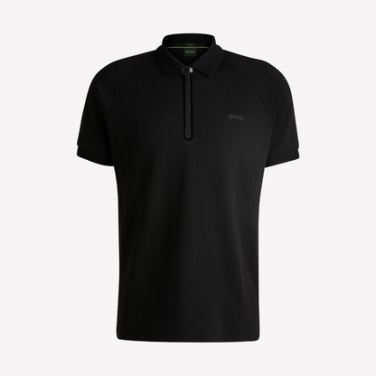Hugo Boss Men Polo Shirt In Drop Needle - Black