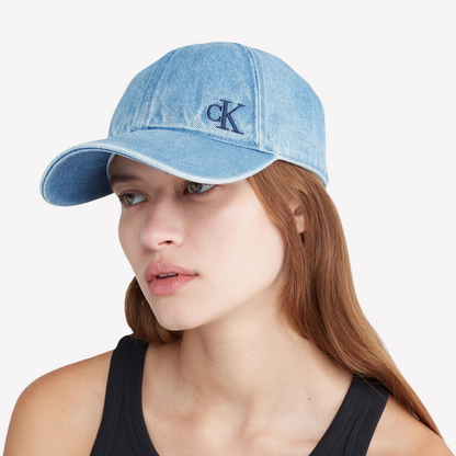 Calvin Klein Women Washed Denim Embroidered Logo Baseball Cap -  New Blue