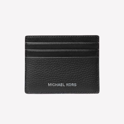 Michael Kors Hudson Pebbled Leather Card Case - Black