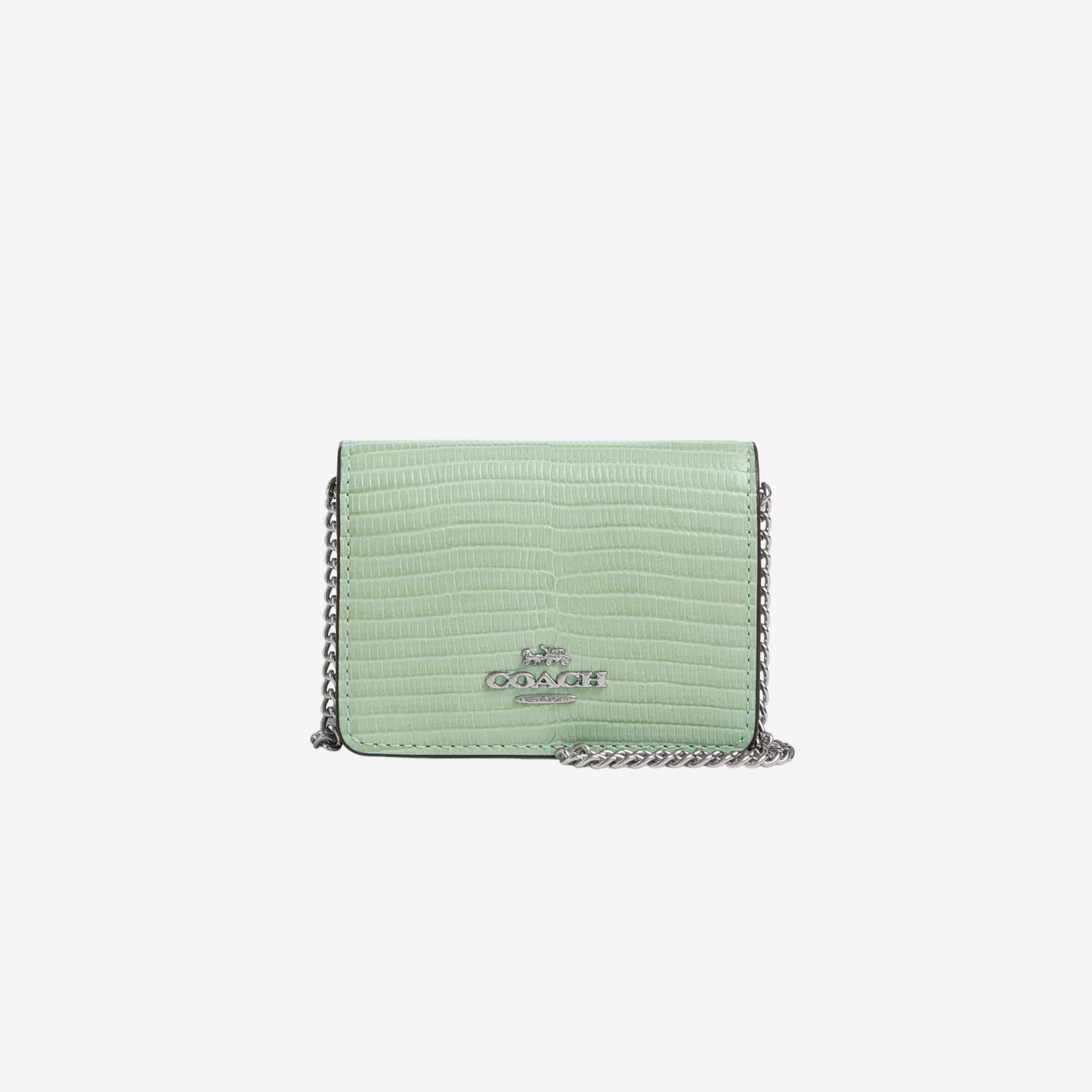 COACH Mini Wallet On A Chain - Pale Green