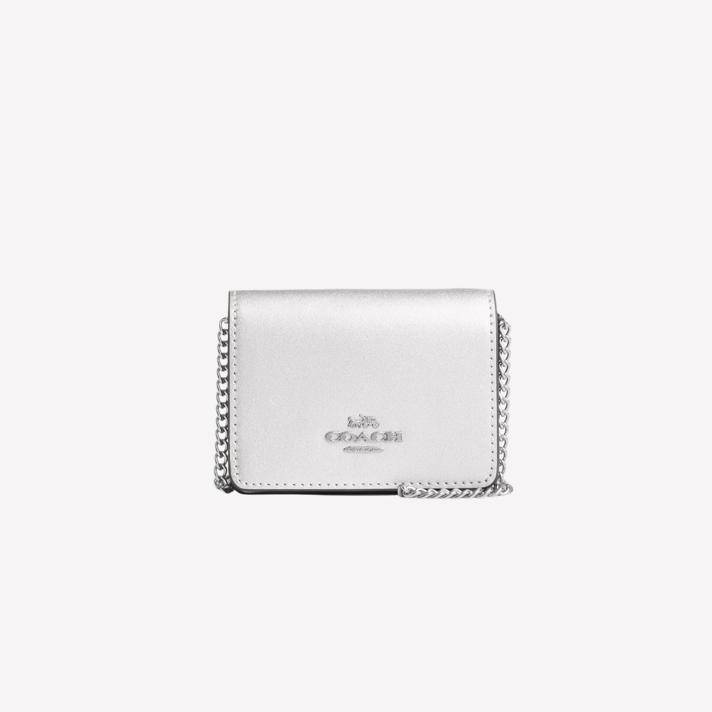 COACH Mini Wallet On A Chain - Silver