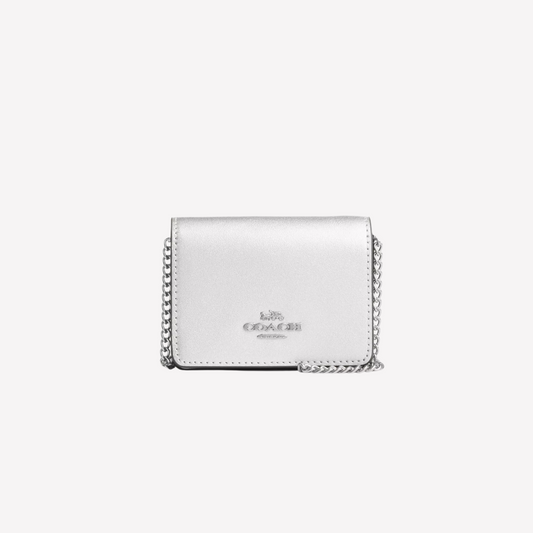 COACH Mini Wallet On A Chain - Silver