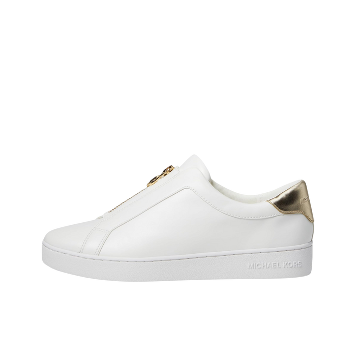 Michael Kors Women Keaton Zip Up Sneaker - White Gold