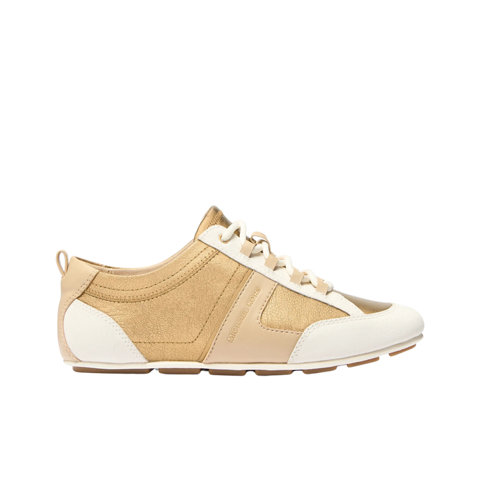 Michael Kors Women Keely Color Block Metallic Leather Trainer - Antique Gold