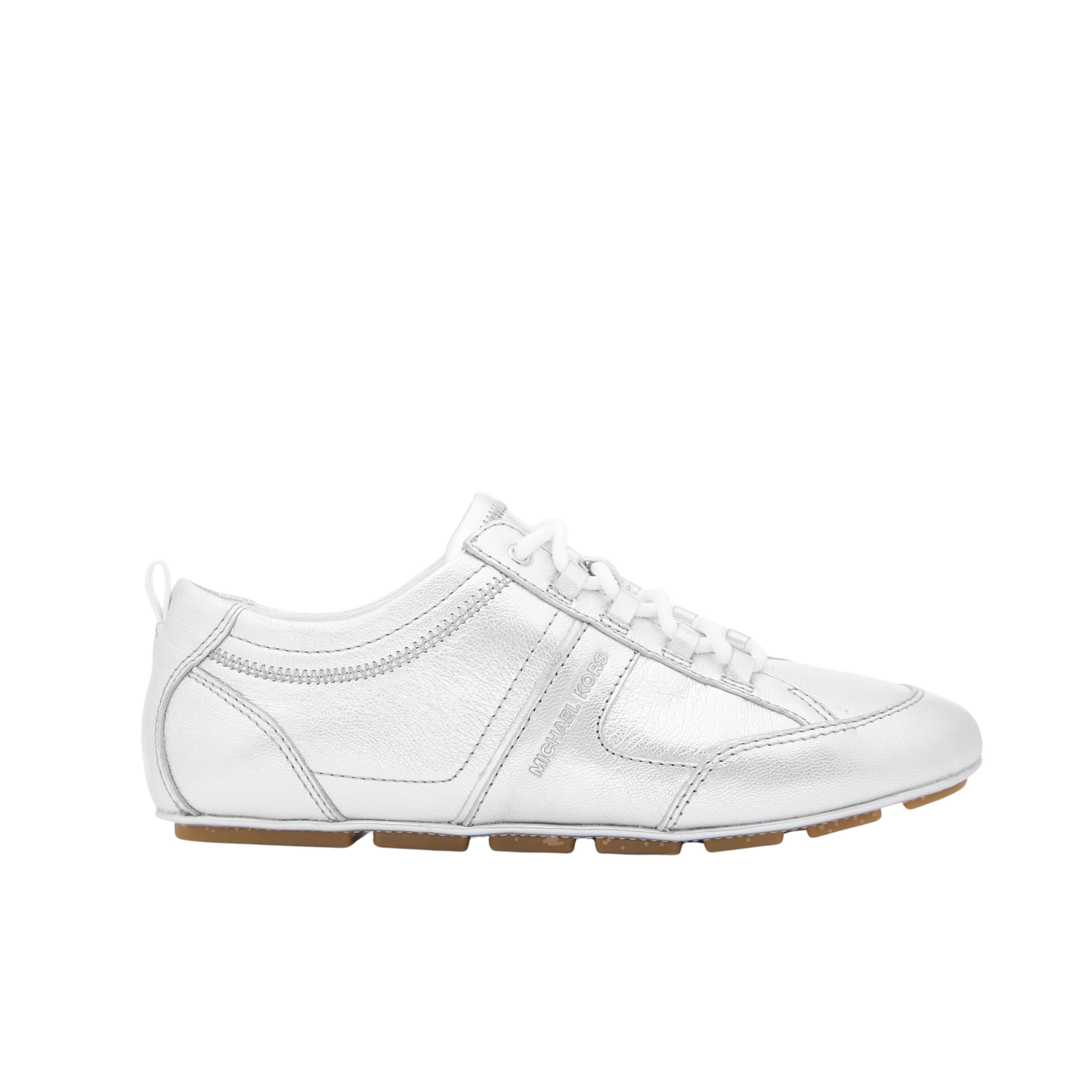 Michael Kors Women Keely Leather Trainer - Silver