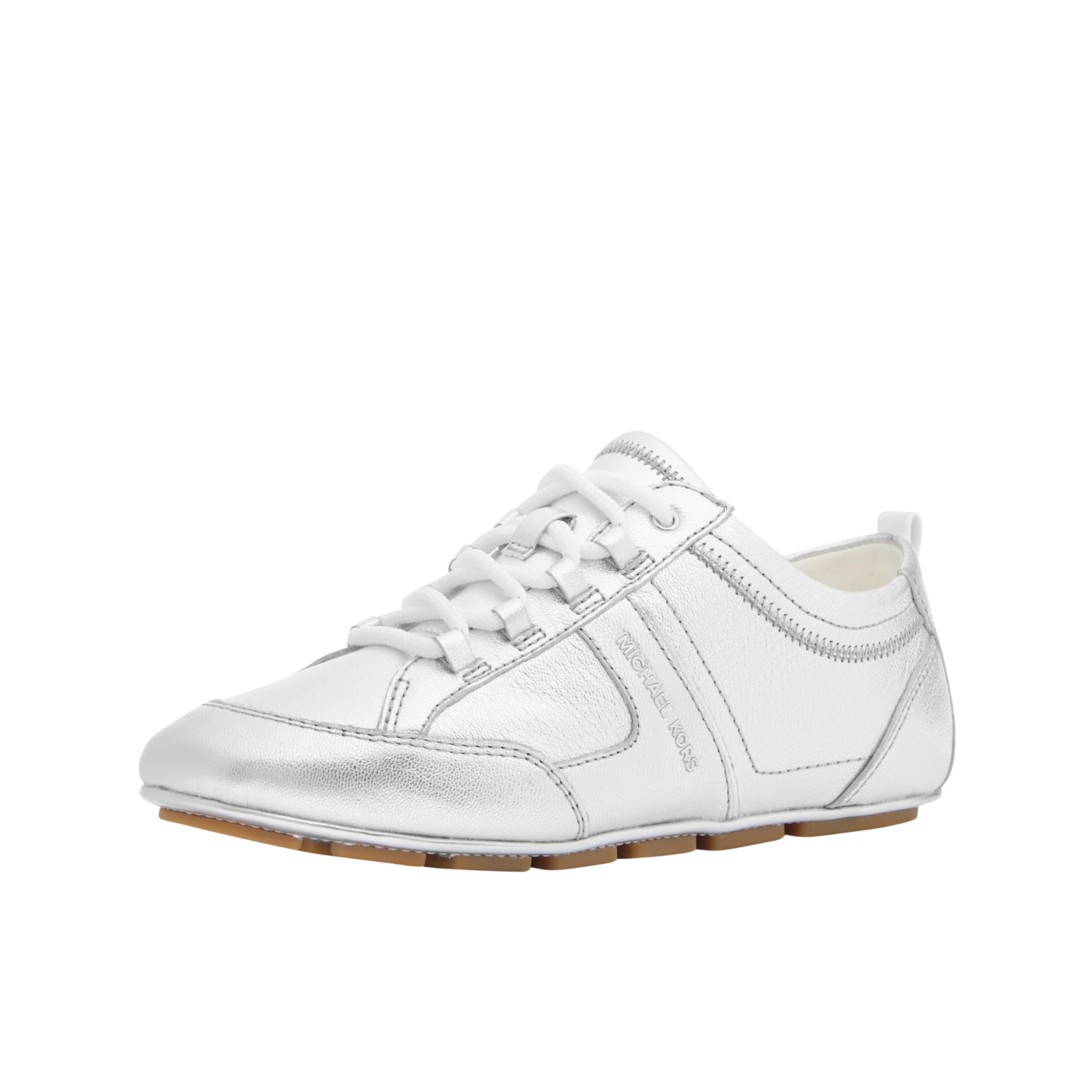 Michael Kors Women Keely Leather Trainer - Silver