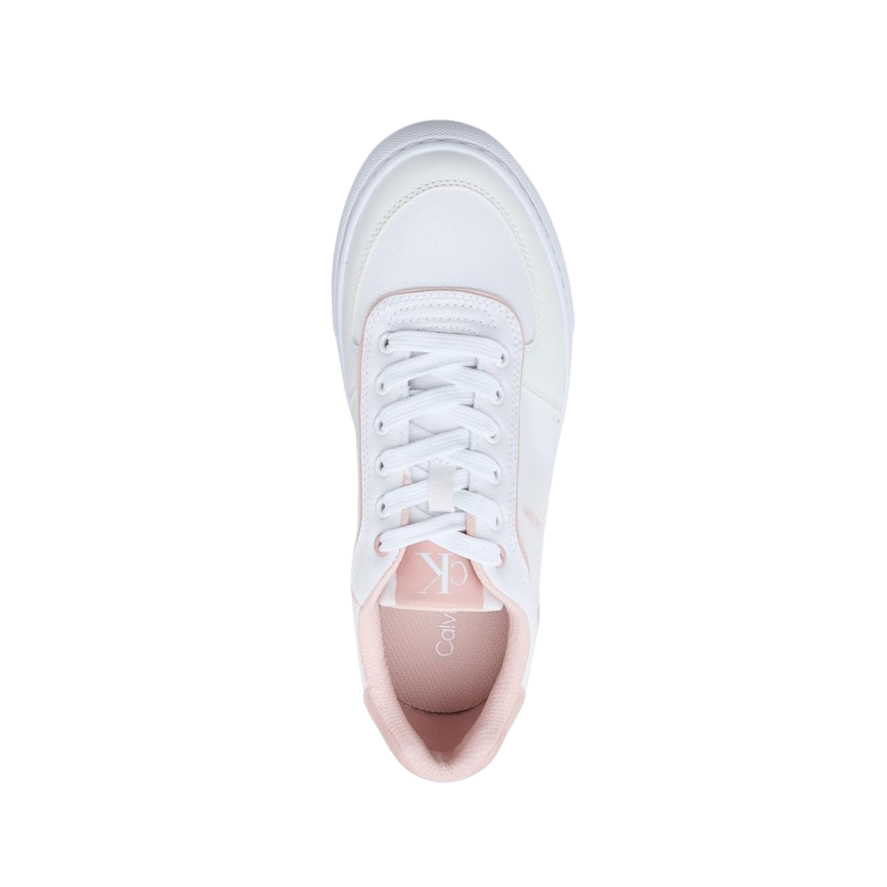 Calvin Klein Women Caspian Sneaker - White Denim Light Pink