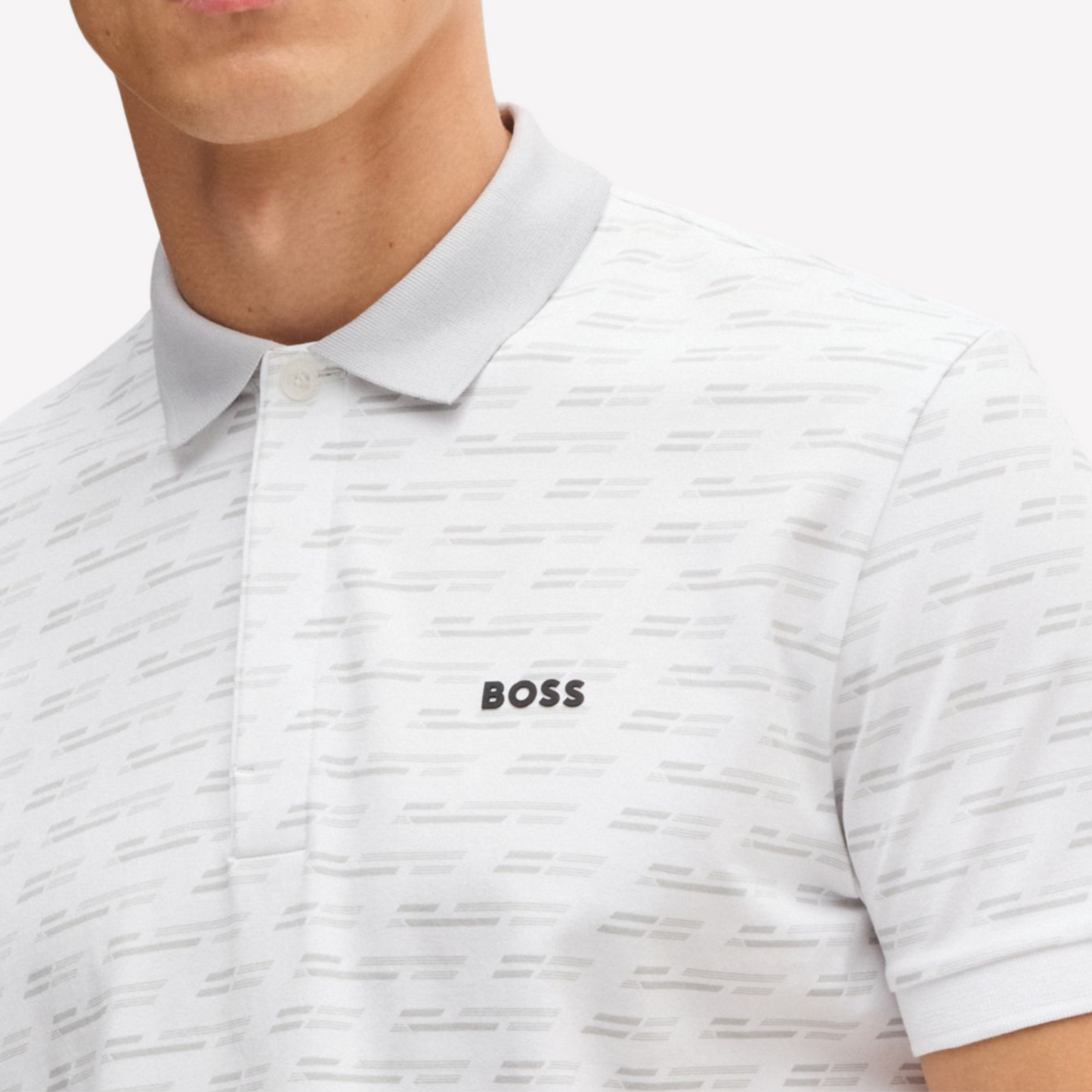Hugo Boss Men Paddy Polo Shirt Printed - White