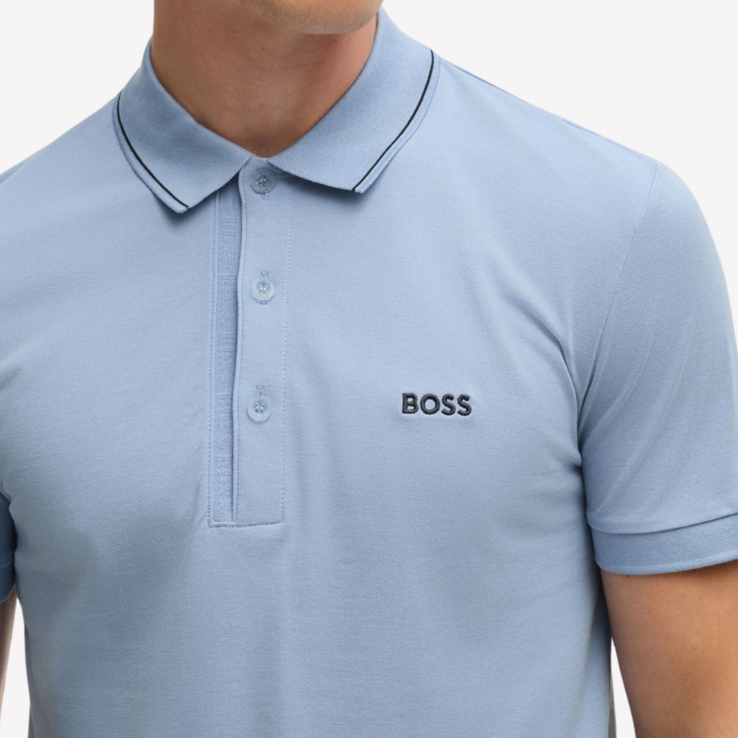 Hugo Boss Men Cotton Pique Slim Fit Polo Shirt - Light Blue